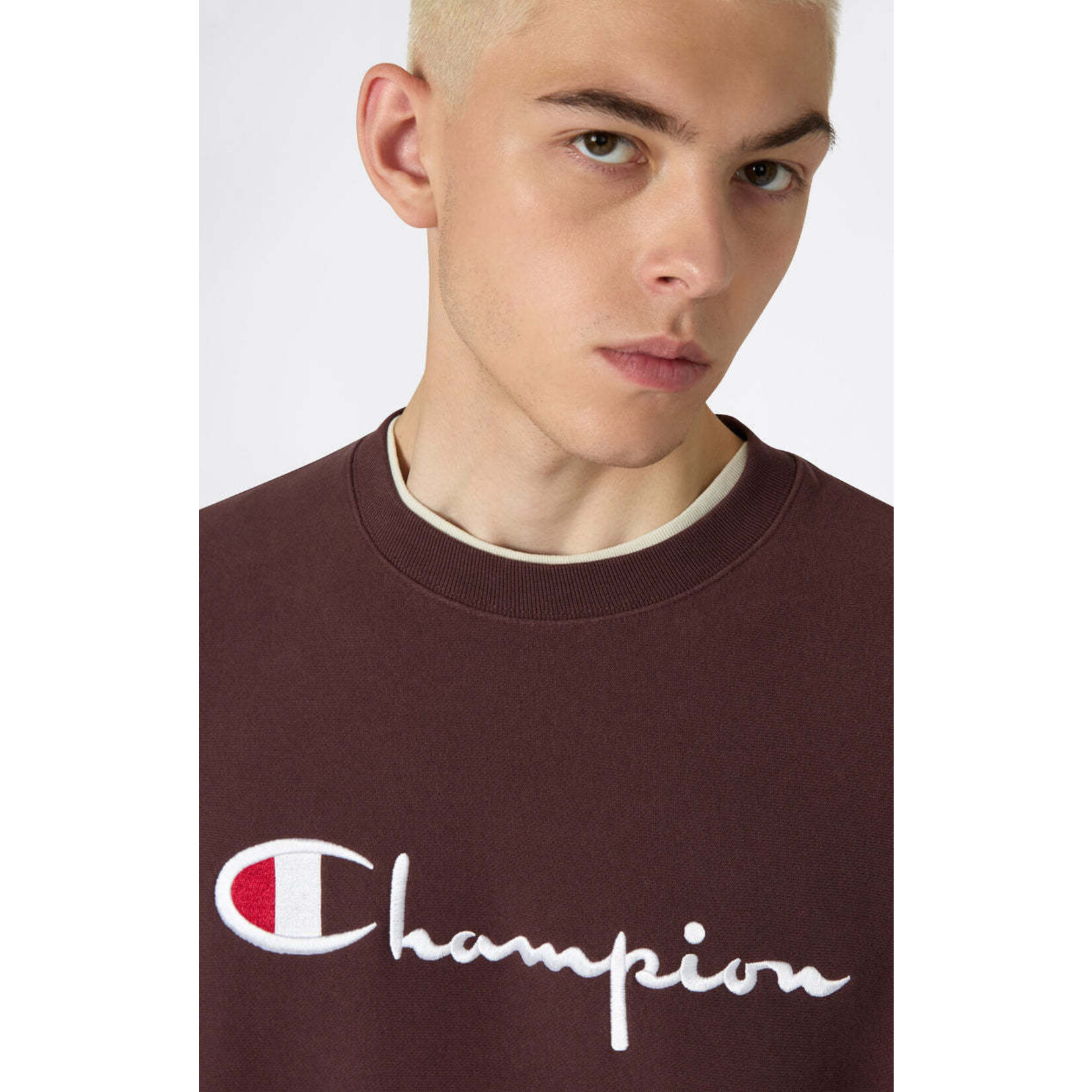 Champion Champion 221338 Crewneck logo sweatshirt chocolate