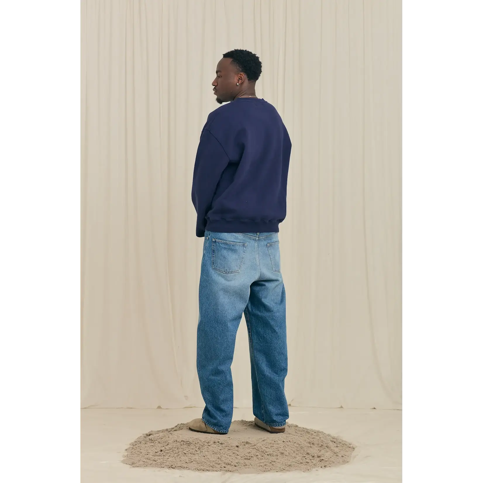 Arbor Antwerp Arbor Antwerp Big Flower navy crewneck