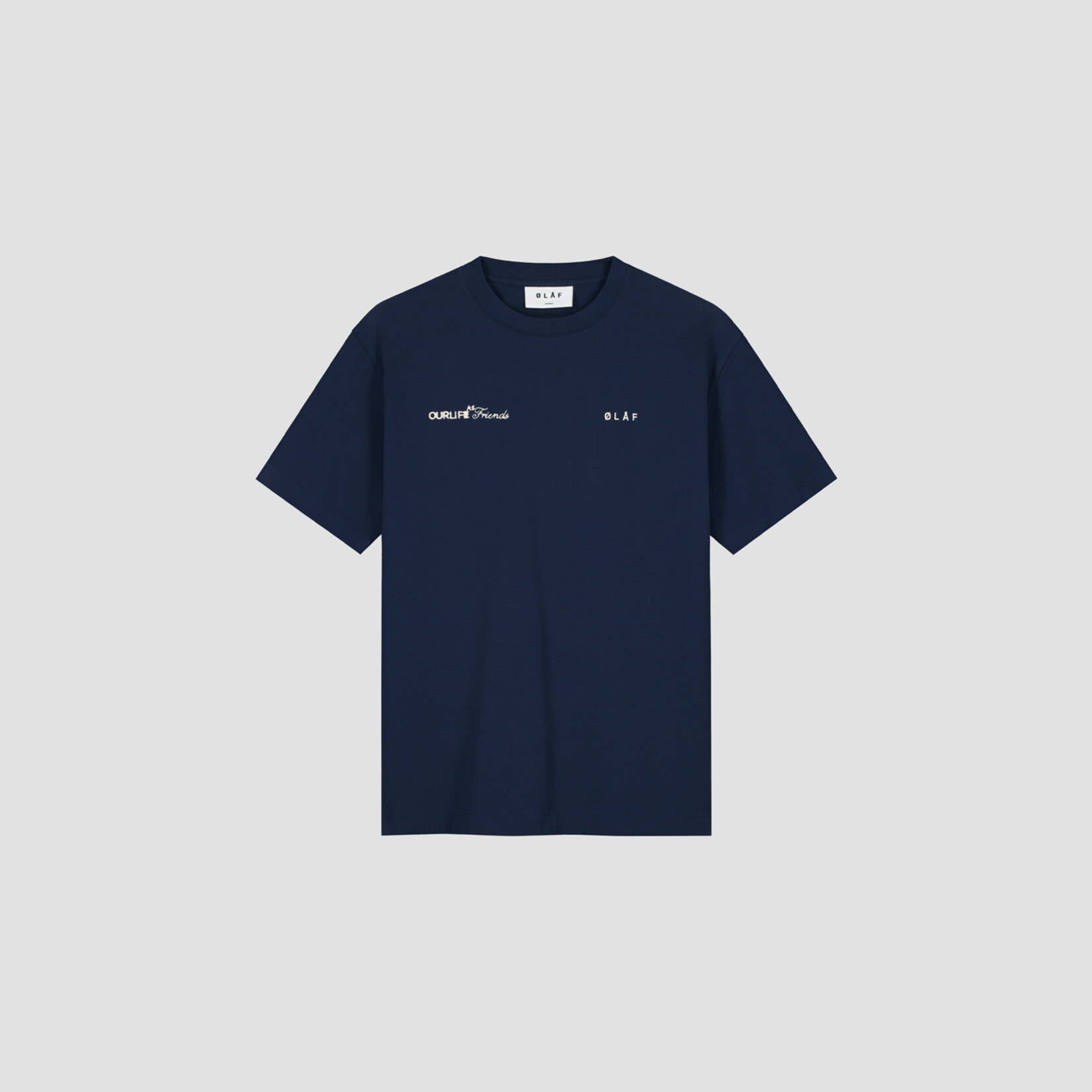 Olaf Hussein Olaf Script Friends Boxy Tee navy