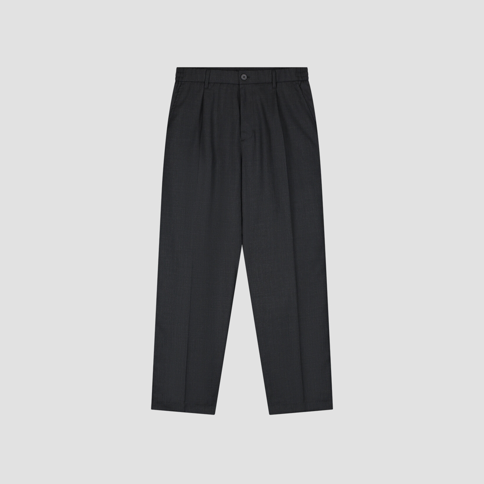 Olaf Hussein Olaf Regular Wool Blend Pleated Pant Charcoal