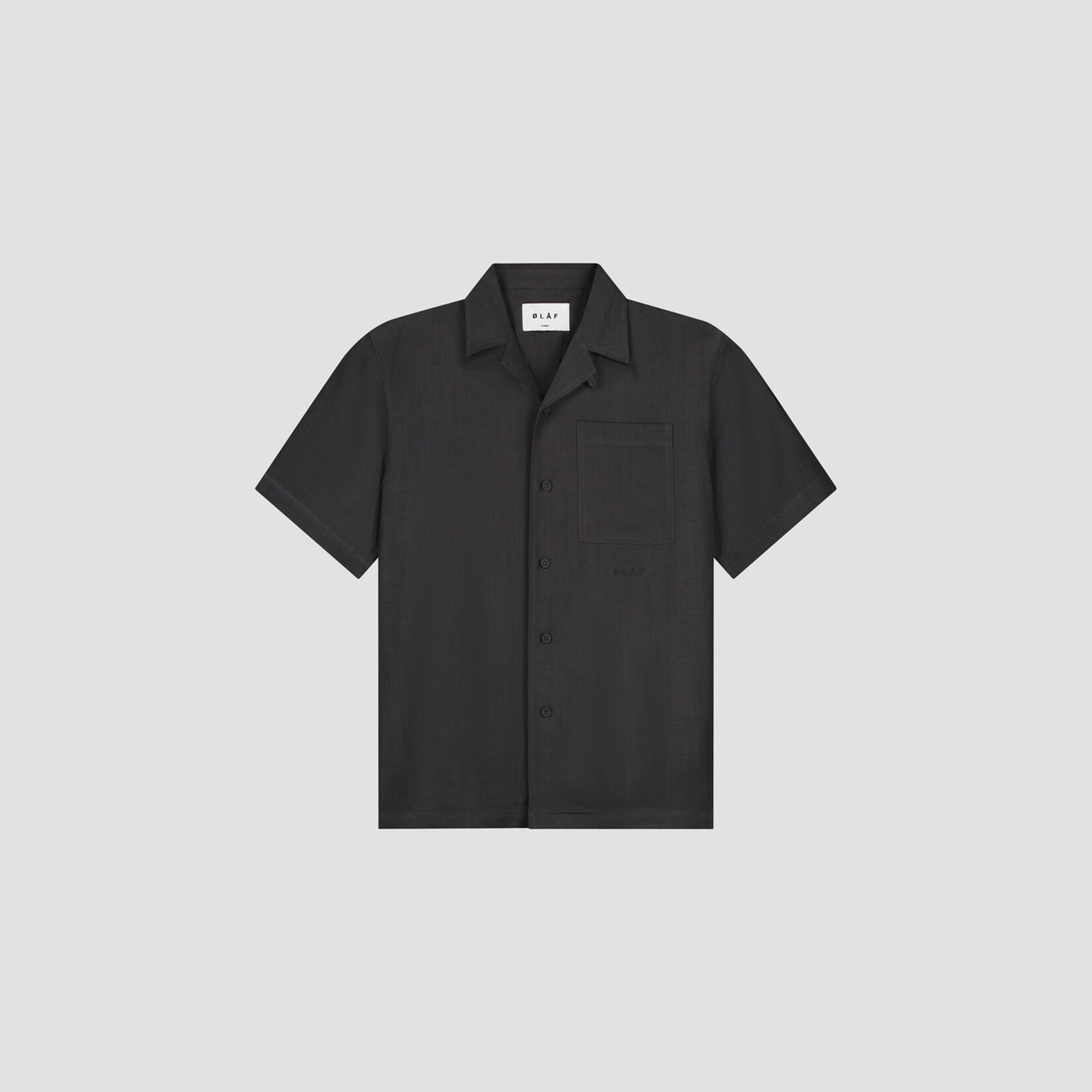 Olaf Hussein Olaf Linen Blend SS Shirt Charcoal