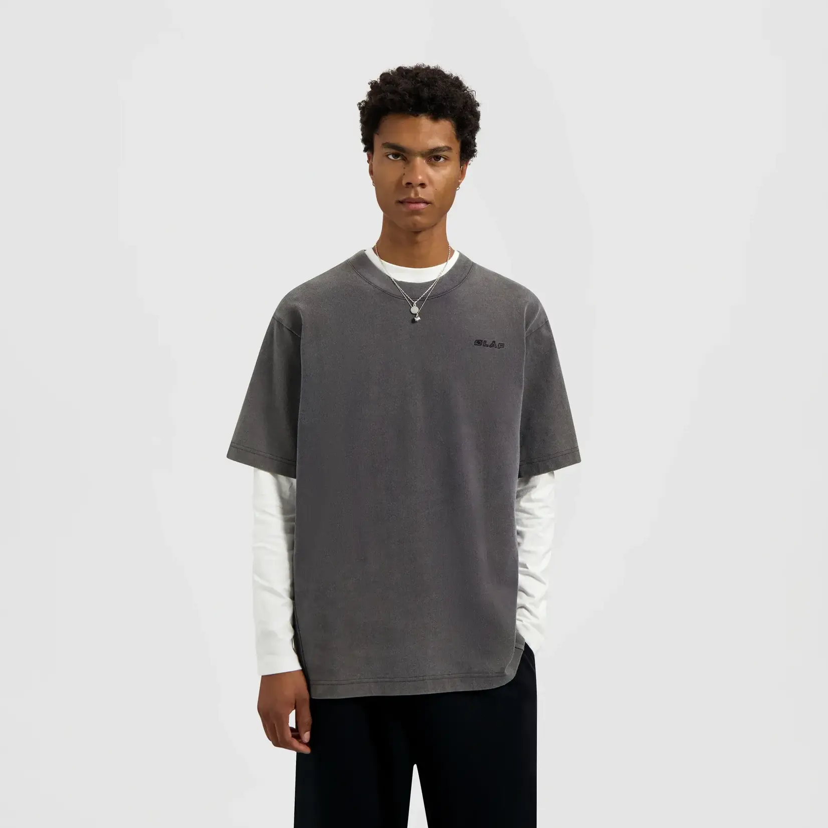 Olaf Hussein Olaf Washed Studio SS Tee Charcoal