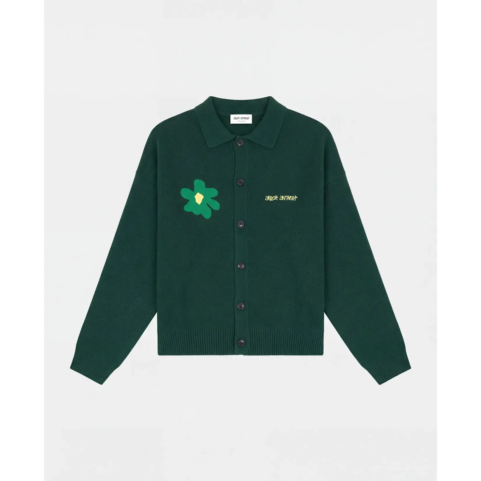 Arbor Antwerp Arbor Antwerp Green Flower polo knit
