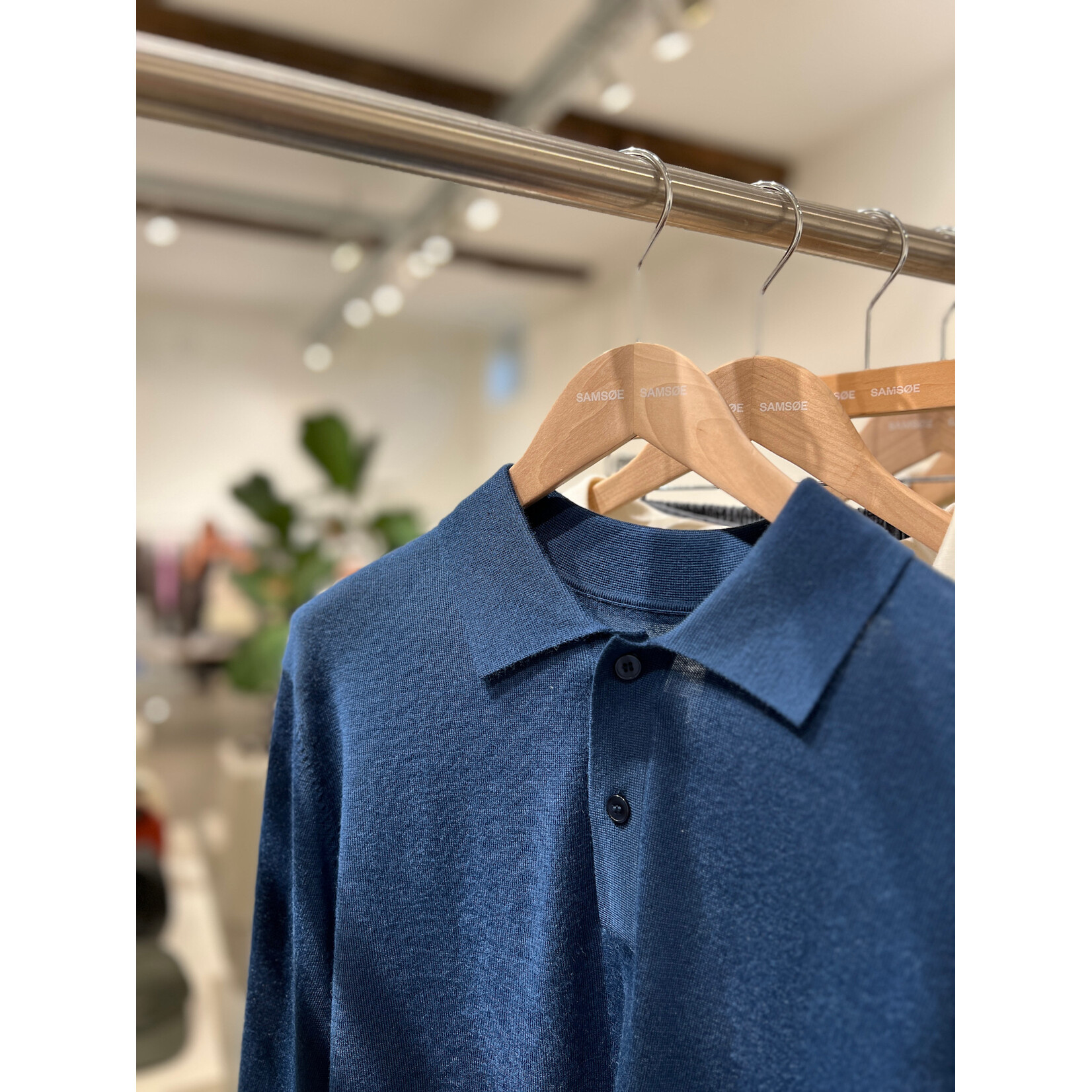 Samsoe & Samsoe Samsoe Samsoe Sarowan Knit Polo Insignia Blue