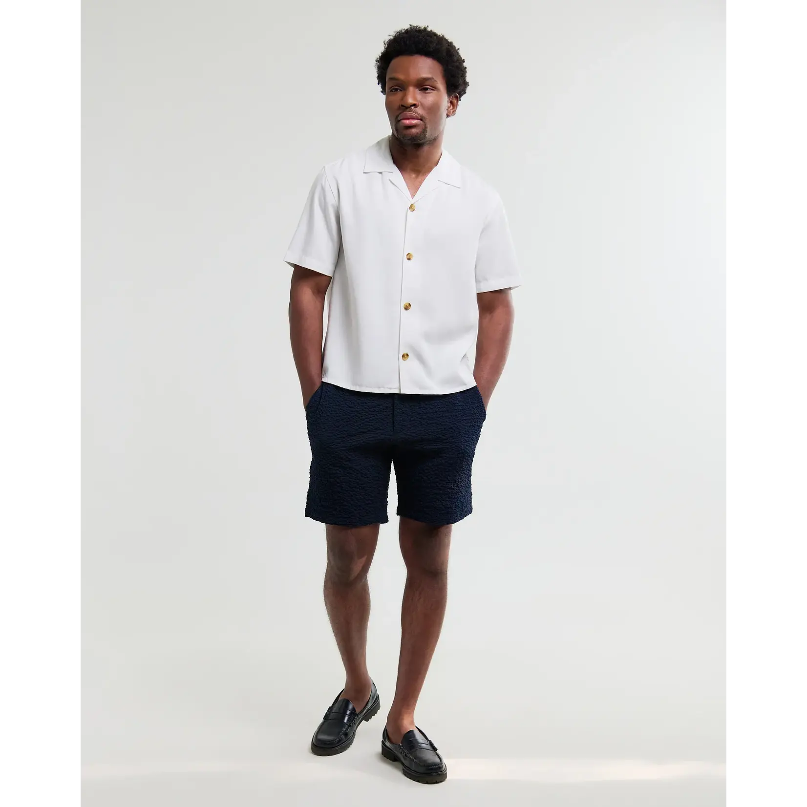 Wax London Wax London Curzon SS Shirt Drapey Tencel Twill Off White