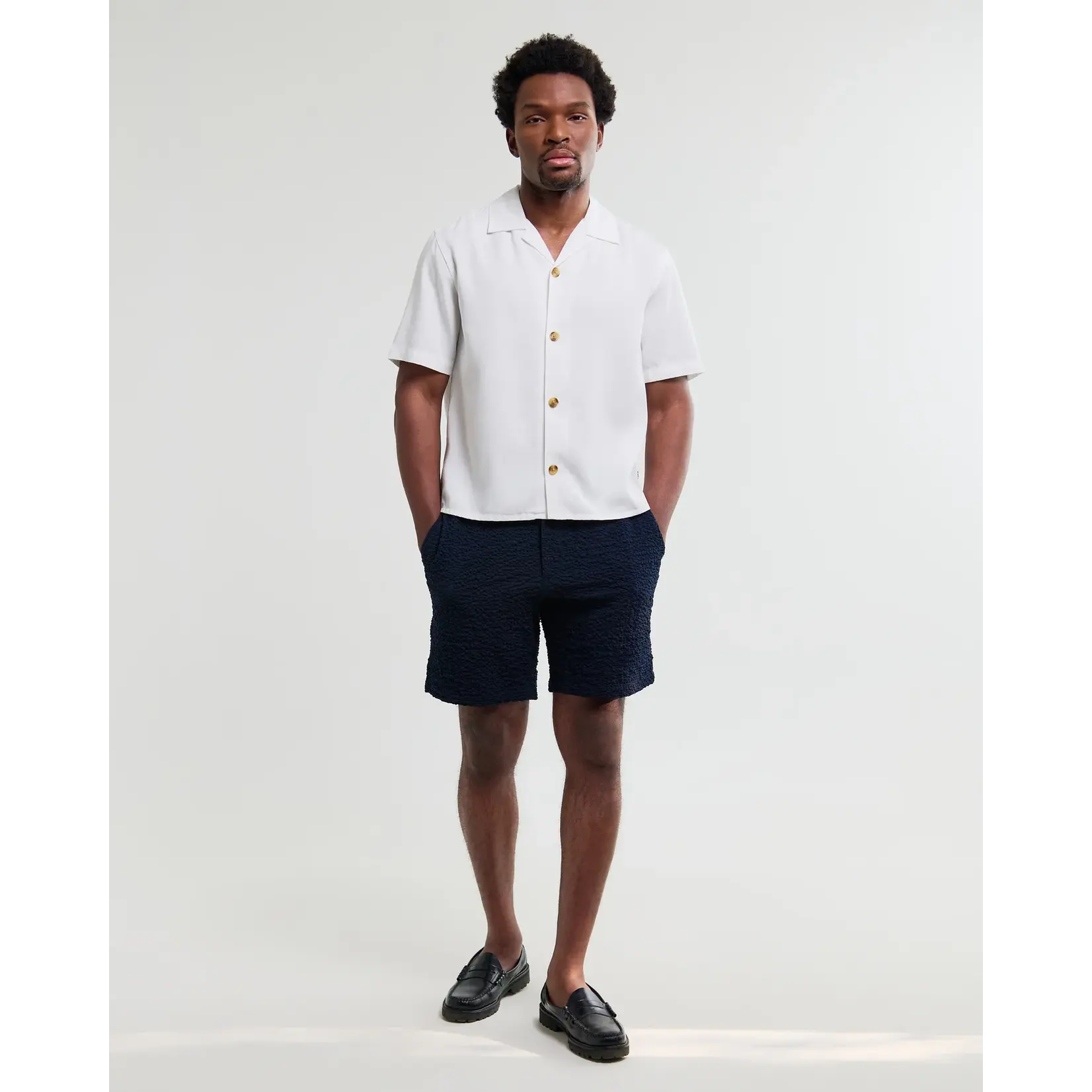 Wax London Wax London Curzon SS Shirt Drapey Tencel Twill Off White