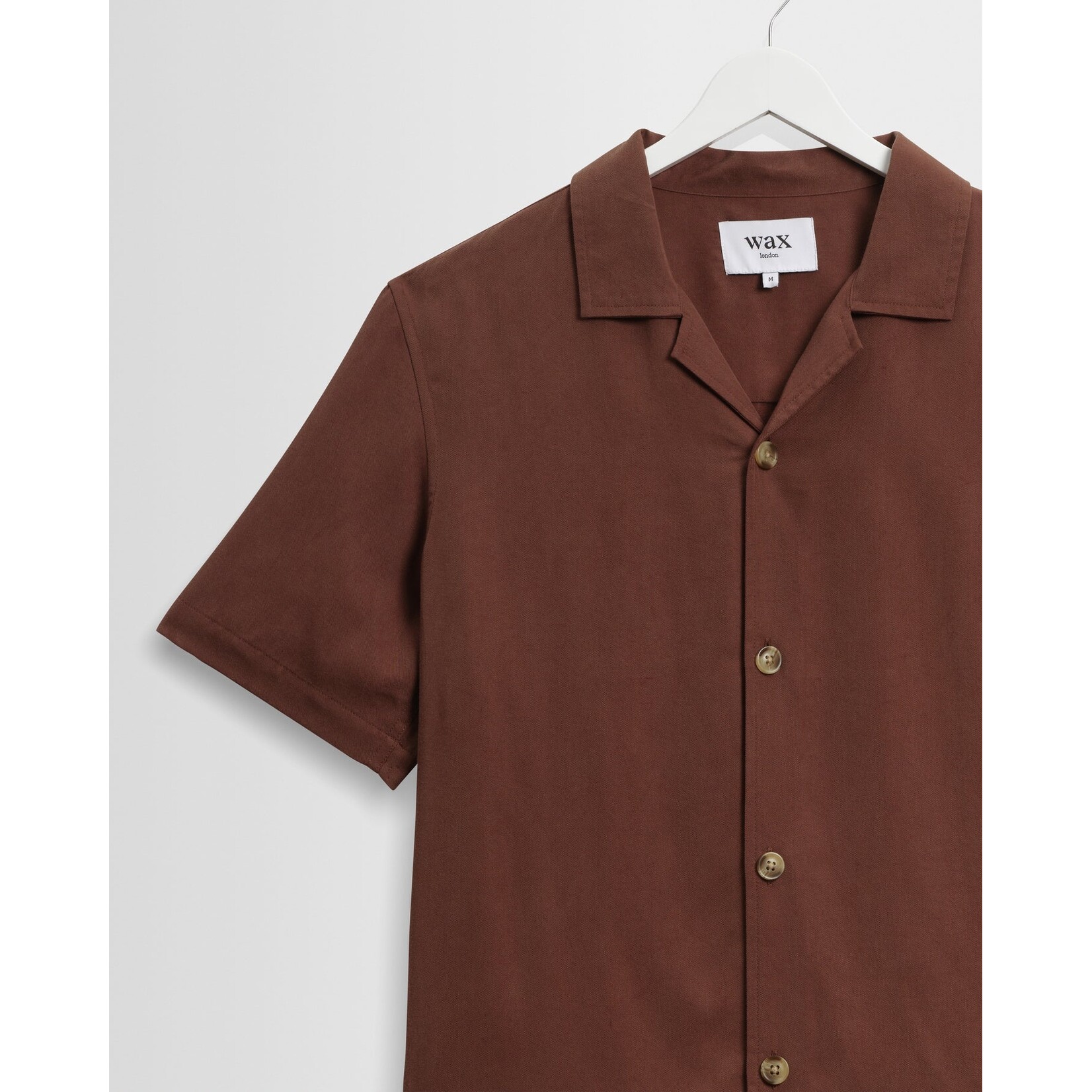 Wax London Wax London Curzon SS Shirt Drapey Tencel Twill Brown