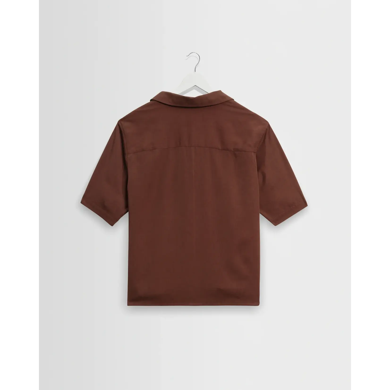 Wax London Wax London Curzon SS Shirt Drapey Tencel Twill Brown