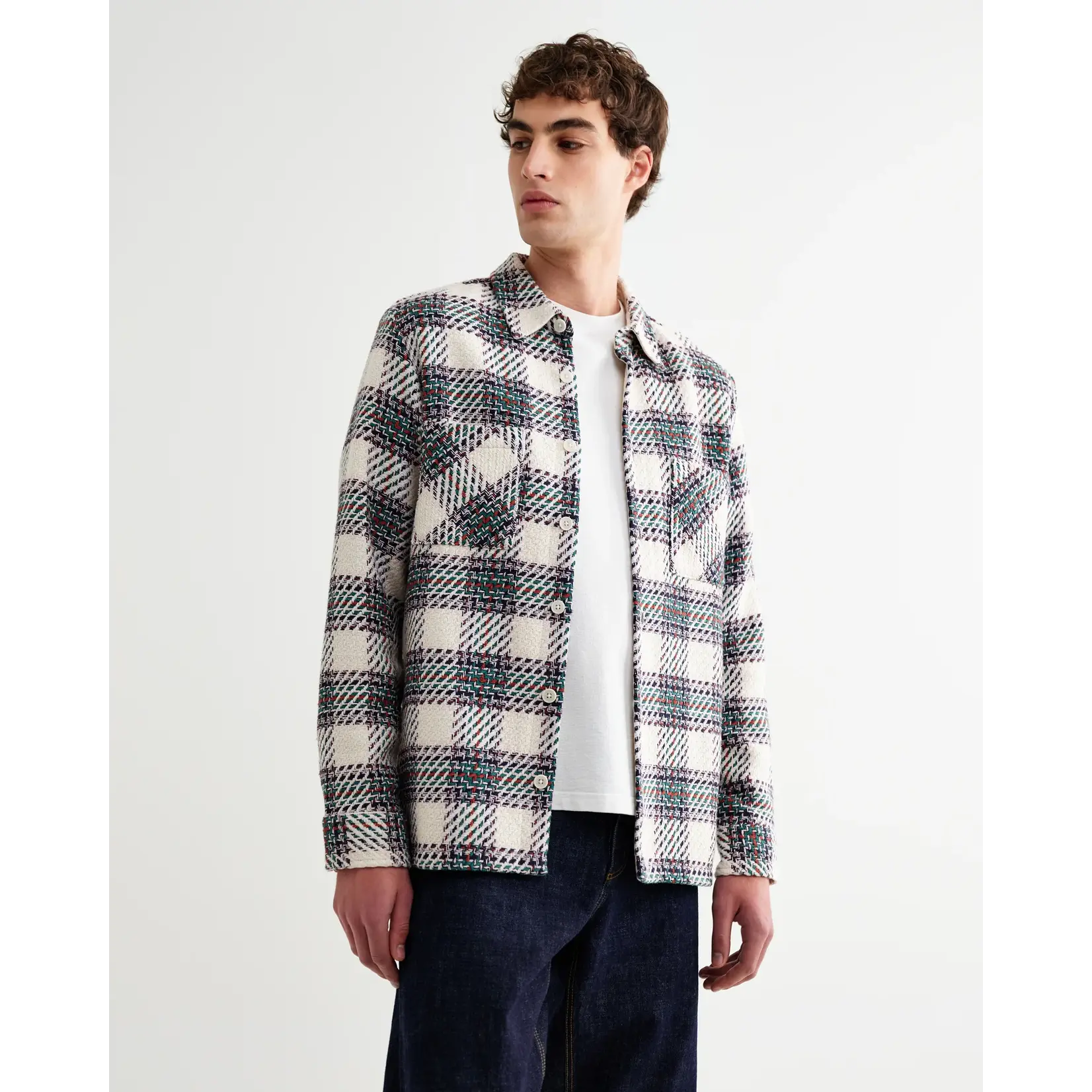 Wax London Wax London Whiting Overshirt Hutton Check Ecru / Green