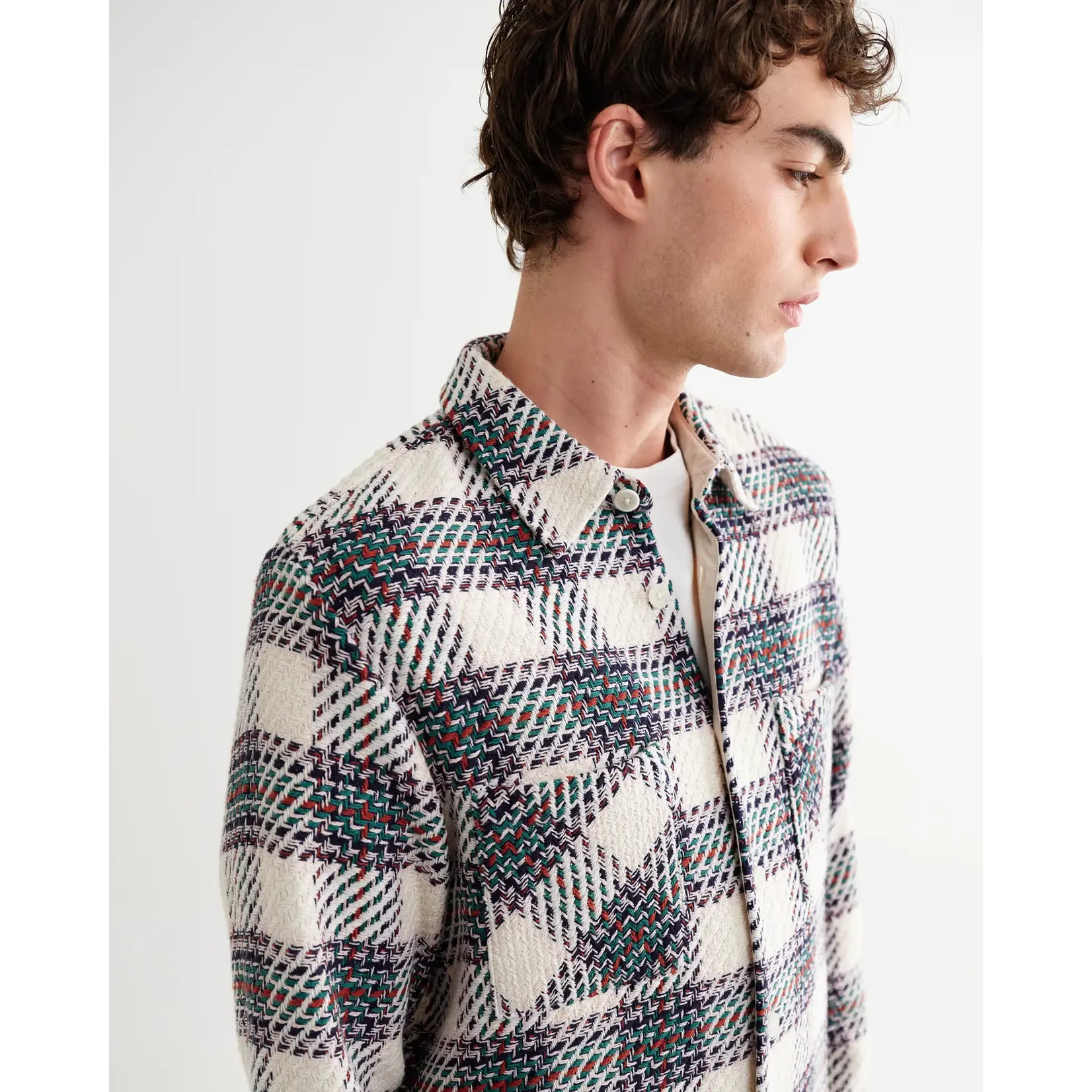 Wax London Wax London Whiting Overshirt Hutton Check Ecru / Green