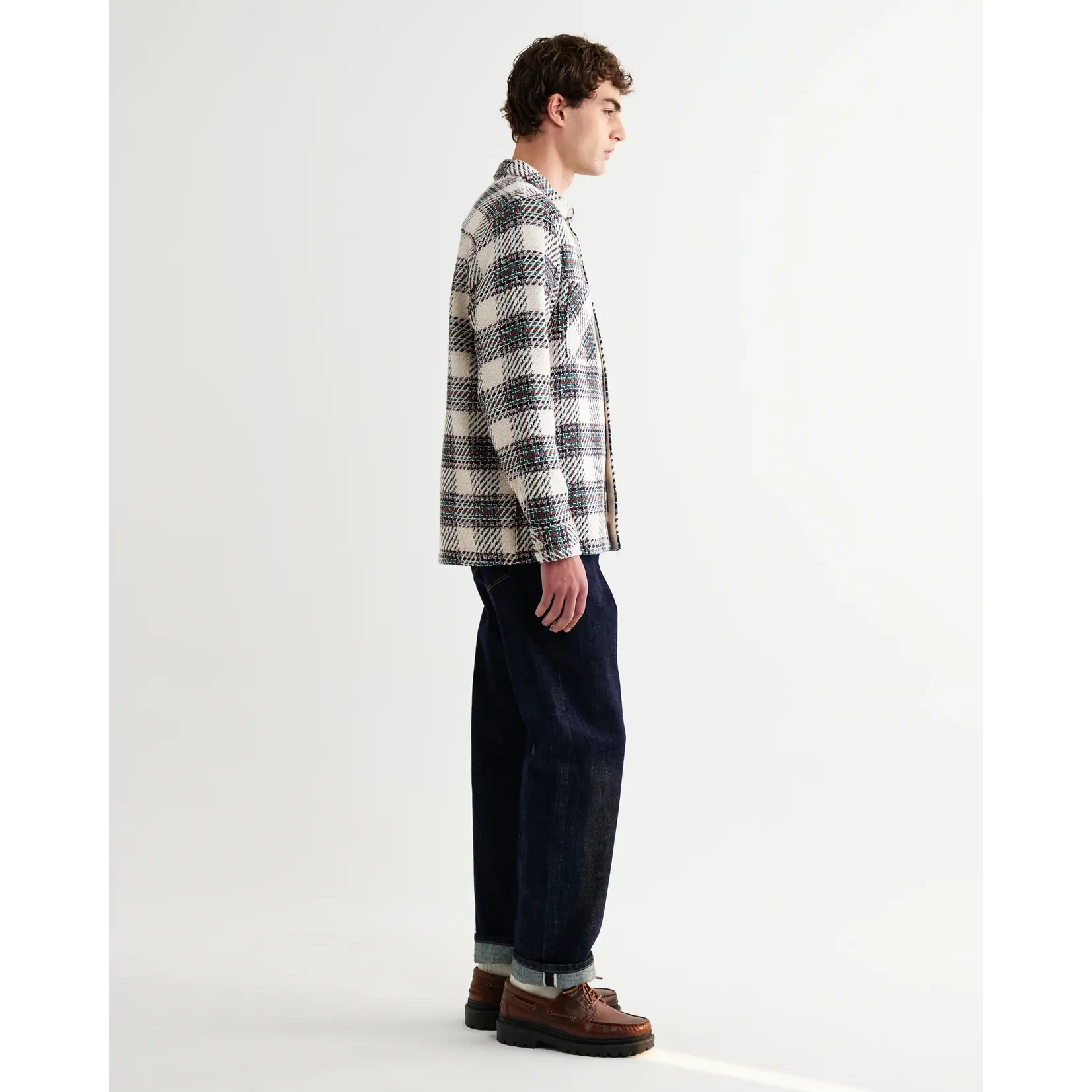 Wax London Wax London Whiting Overshirt Hutton Check Ecru / Green