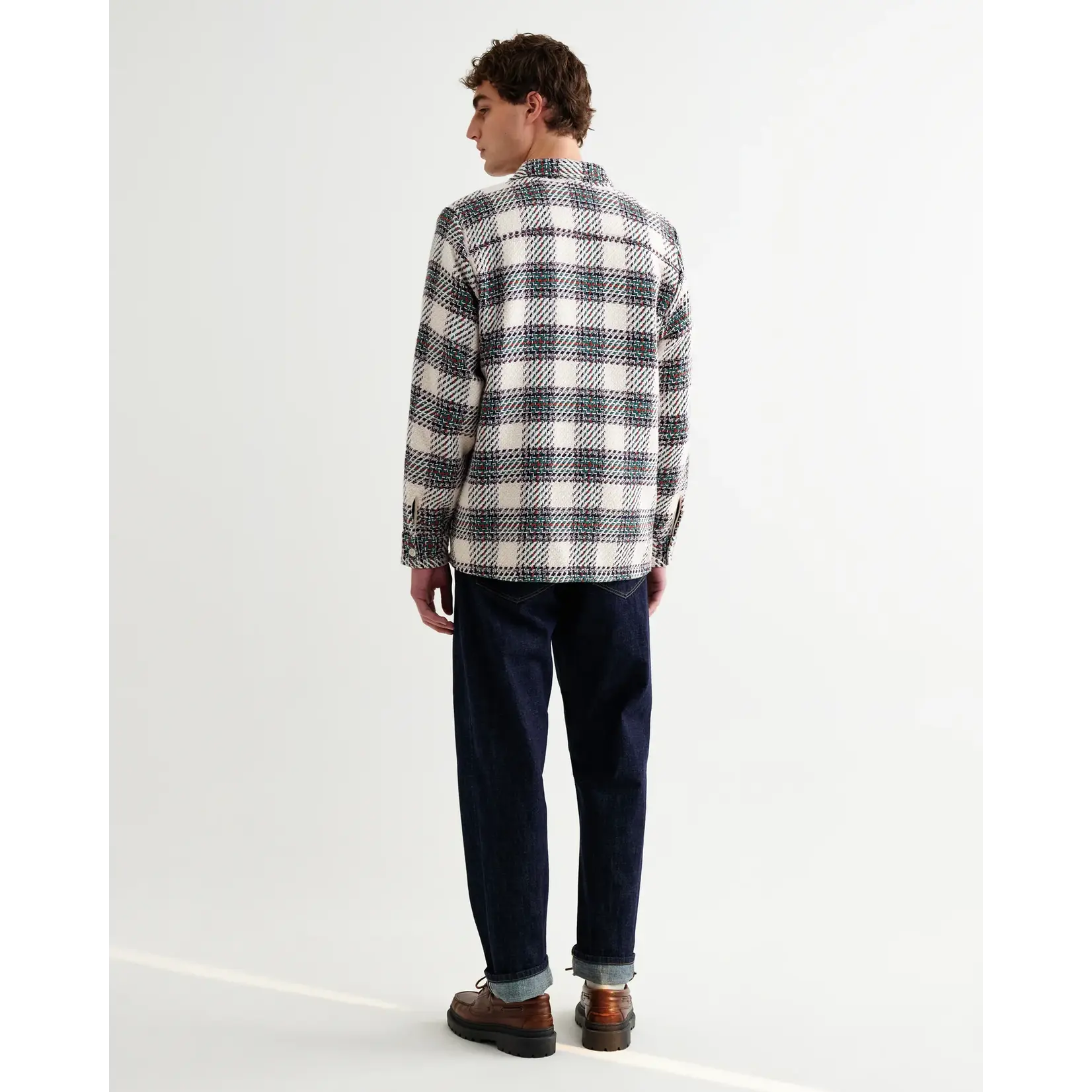 Wax London Wax London Whiting Overshirt Hutton Check Ecru / Green