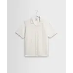 Wax London Wax London Didcot SS Shirt Dbl-Weave Seersucker Ecru