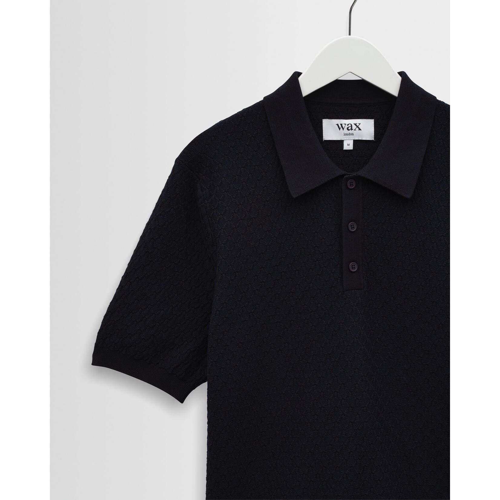 Wax London Wax London Naples SS Polo Retro Diamond Cotton Navy