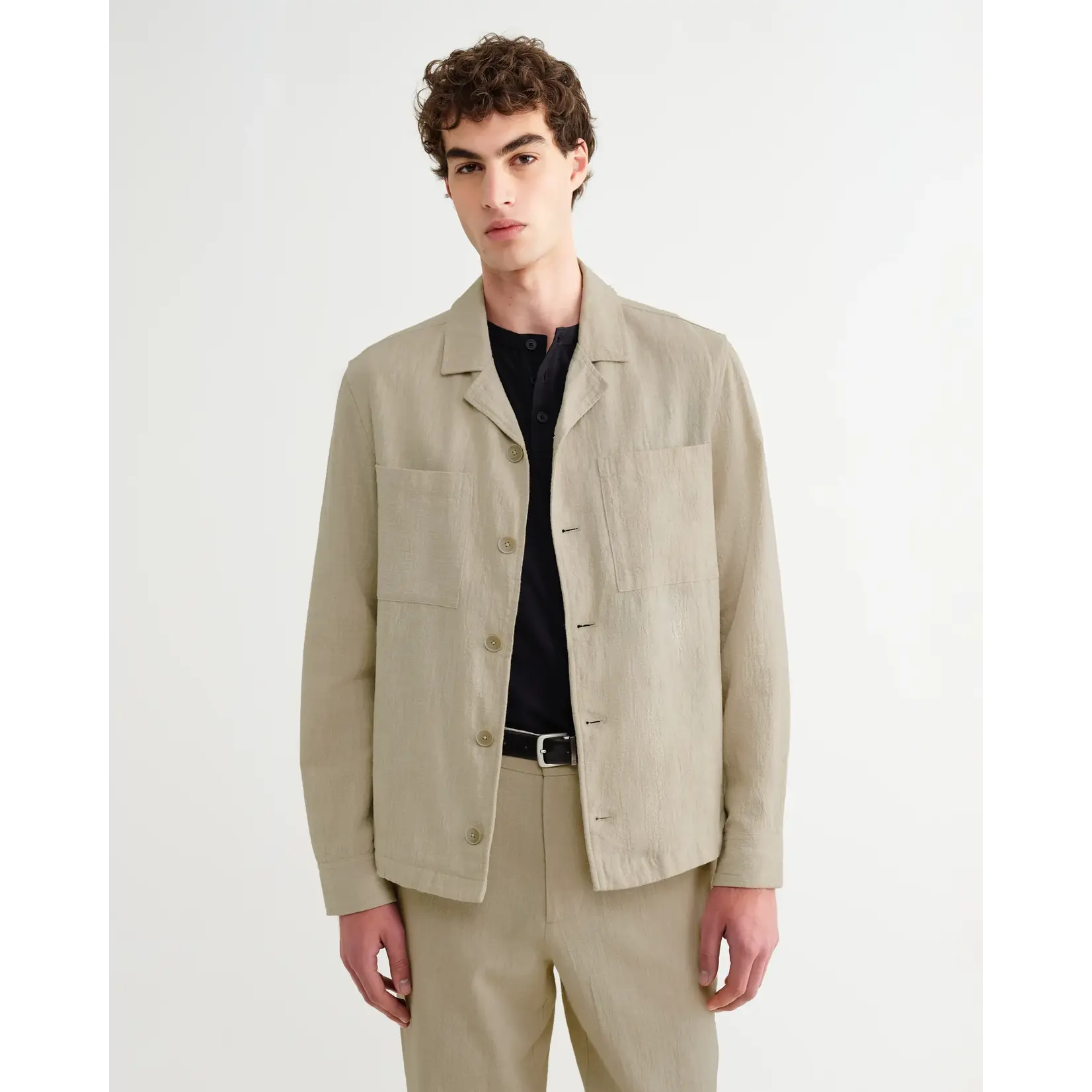 Wax London Wax London Aldred Overshirt Cotton Linen Naturel