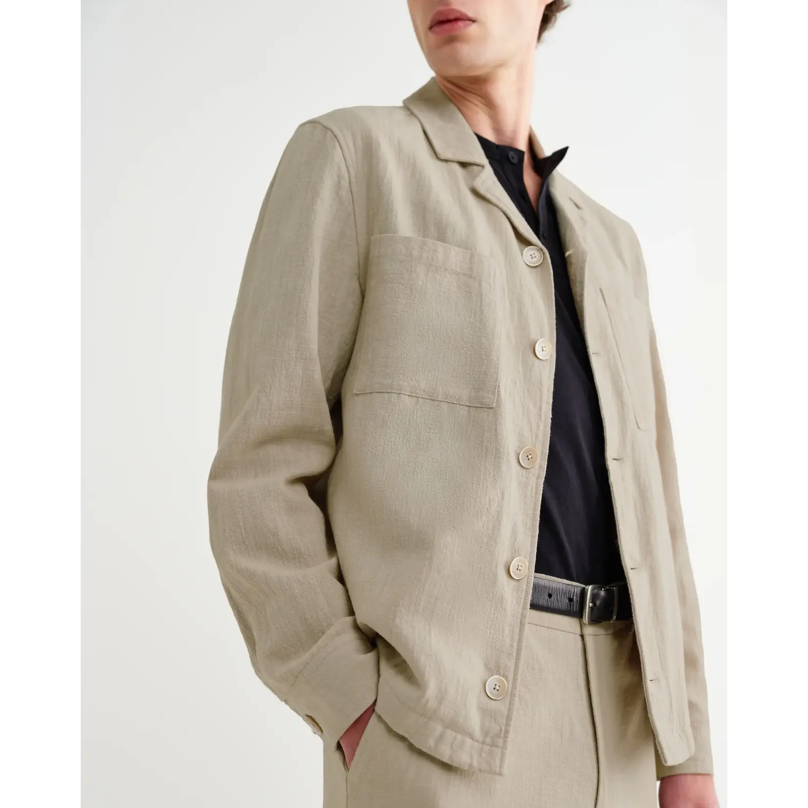 Wax London Wax London Aldred Overshirt Cotton Linen Naturel