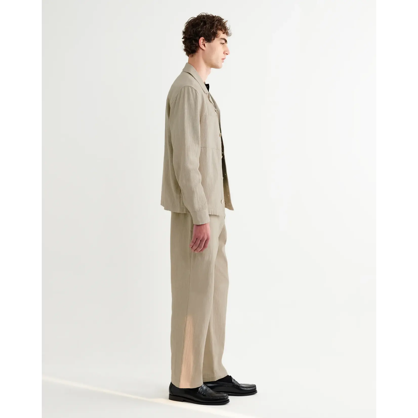 Wax London Wax London Aldred Overshirt Cotton Linen Naturel
