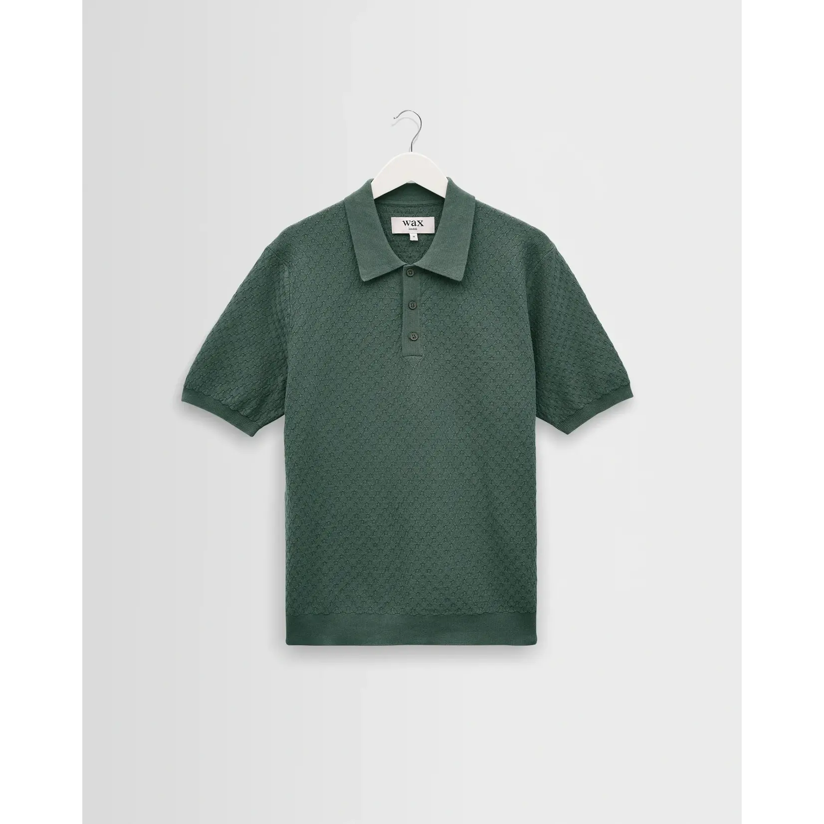 Wax London Wax London Naples SS Polo Retro Diamond Cotton Sea Green
