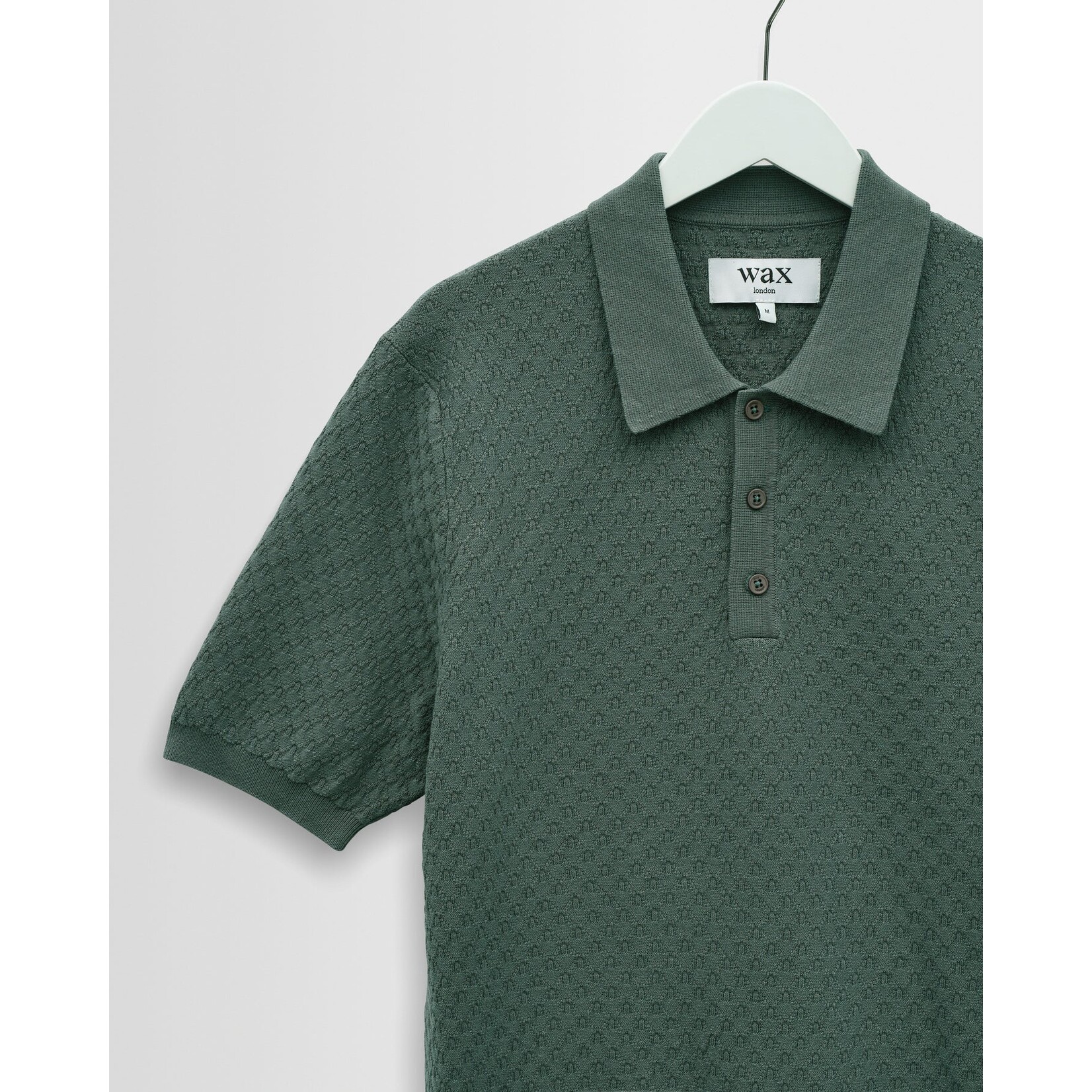 Wax London Wax London Naples SS Polo Retro Diamond Cotton Sea Green