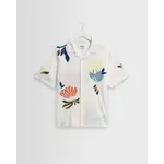 Wax London Wax London Didcot SS Shirt Chunky Stitch Flower Ecru/Multi