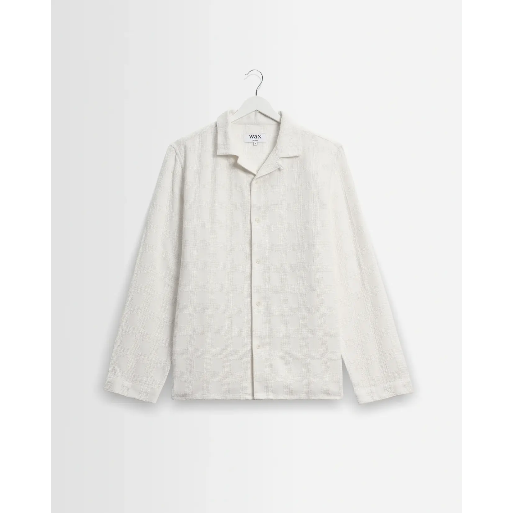 Wax London Wax London Corey LS Shirt Cotton Dobby Check Off White
