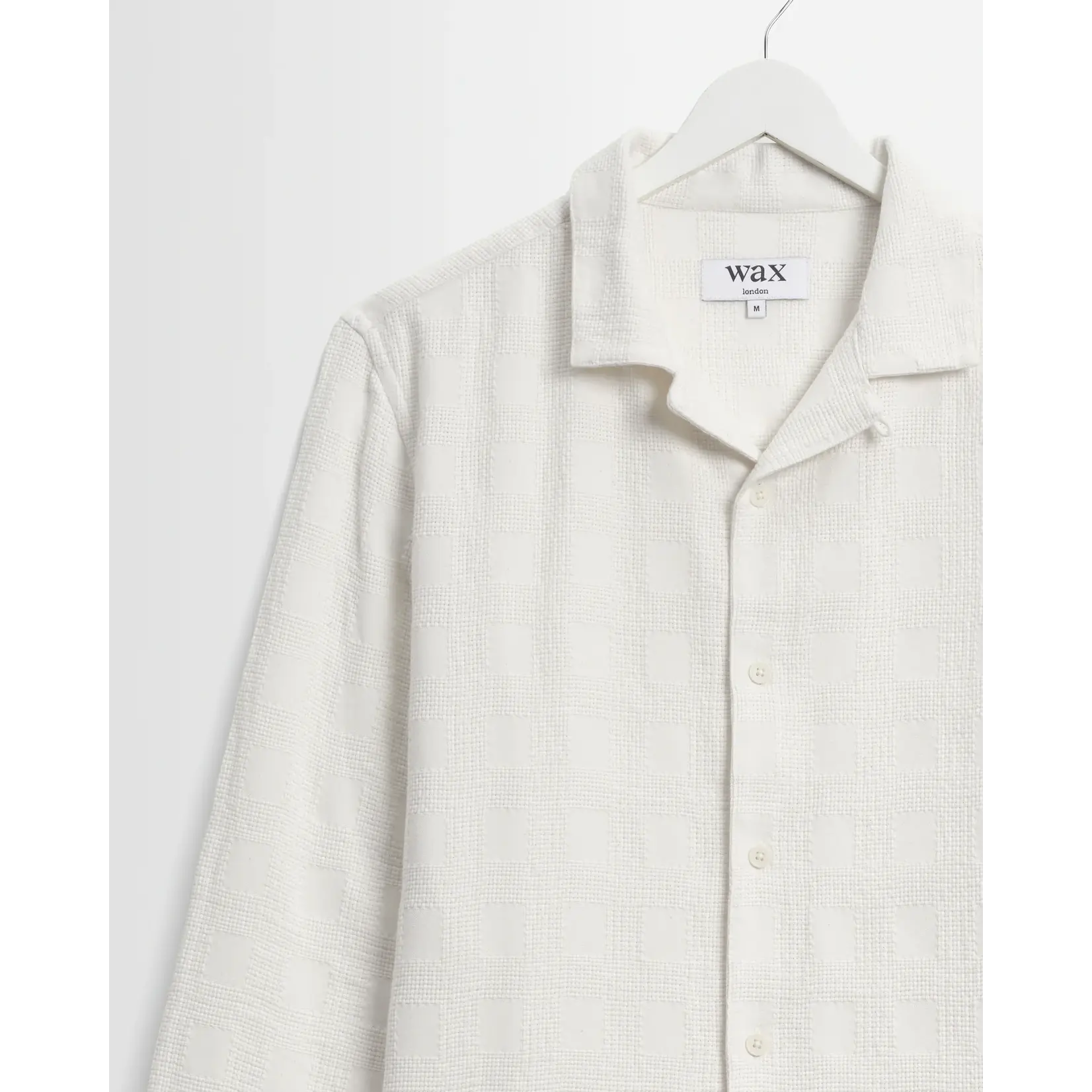Wax London Wax London Corey LS Shirt Cotton Dobby Check Off White