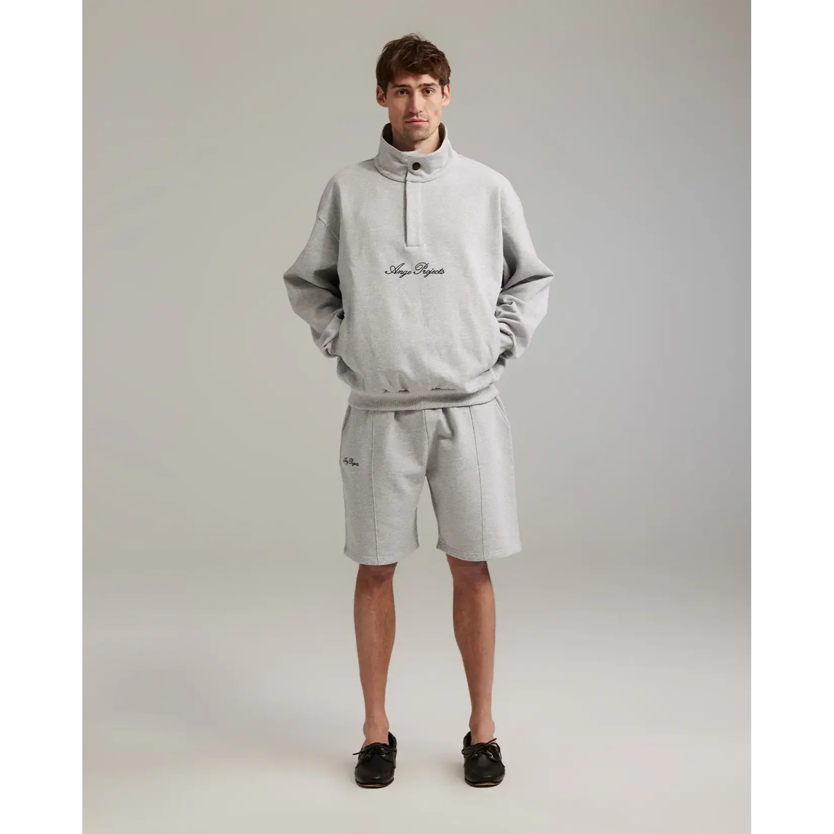 Ange Projects Ange Projects Button Script Rollneck  Heather Grey