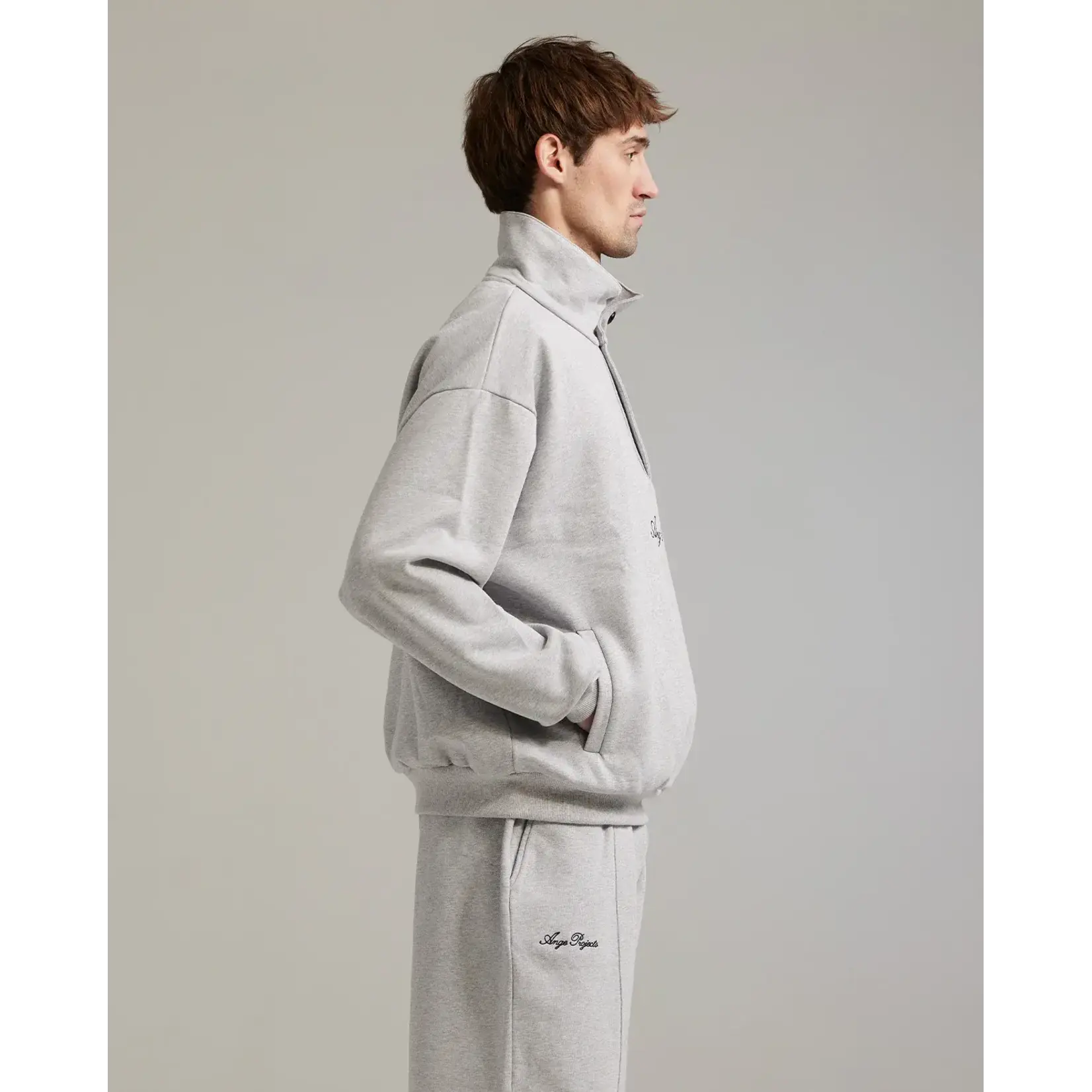 Ange Projects Ange Projects Button Script Rollneck  Heather Grey