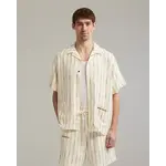 Ange Projects Ange Projects Striped Linen Bowling Shirt Ecru
