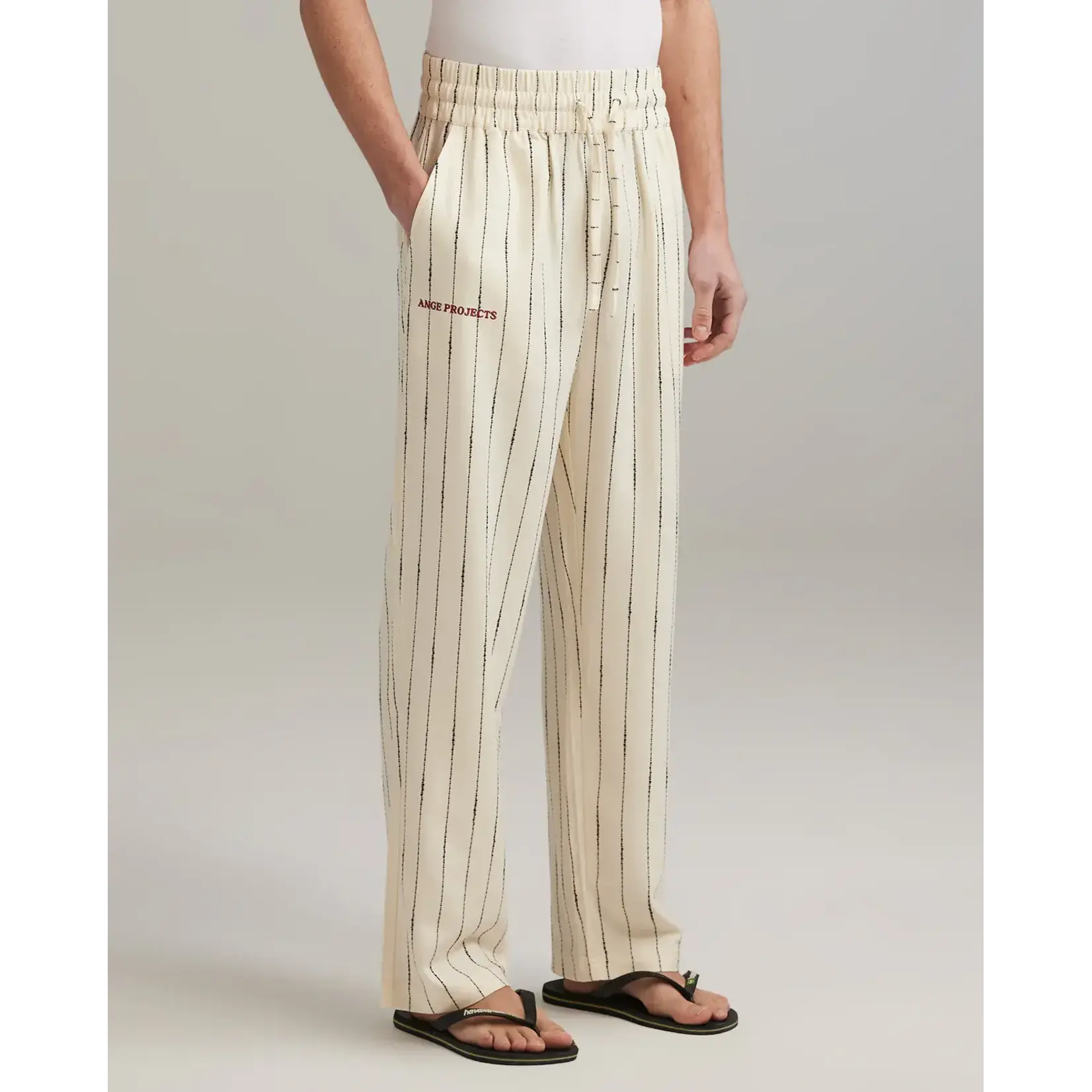 Ange Projects Ange Projects Striped Linen Trousers Ecru