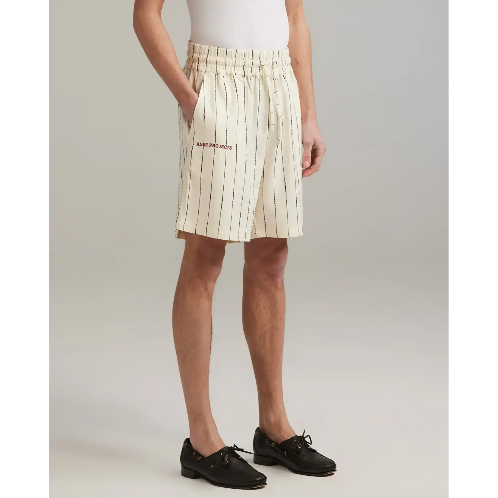 Ange Projects Ange Projects Striped Linen Shorts Ecru