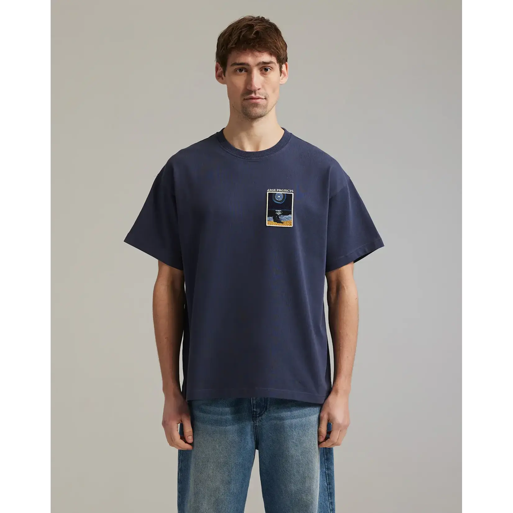 Ange Projects Ange Projects Night Beach Patch T-shirt Navy Blue