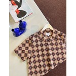 Wax London Wax London Didcot SS Shirt Seersucker Tiles Rust/Multi