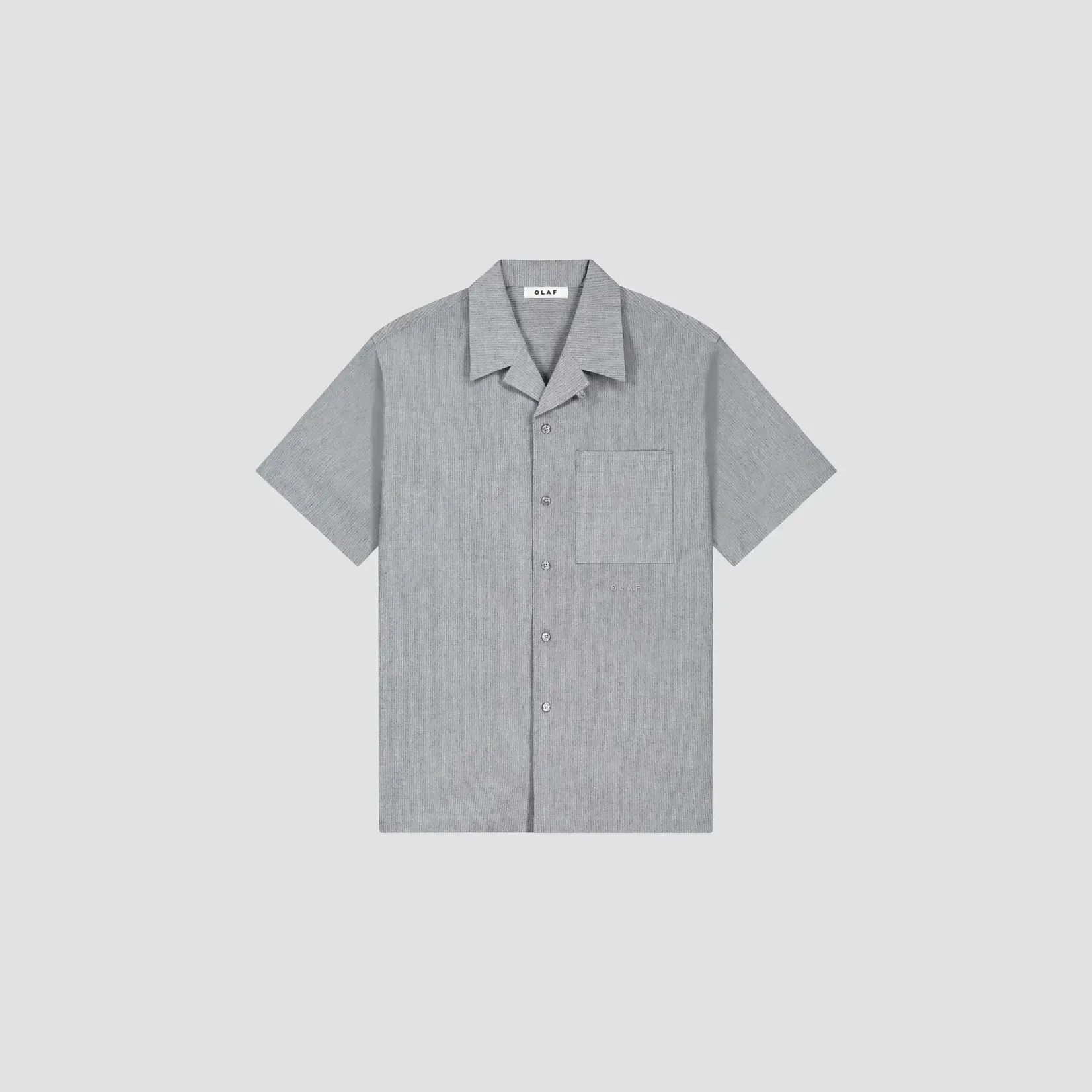Olaf Hussein Olaf Seersucker Camp Shirt Heather Grey