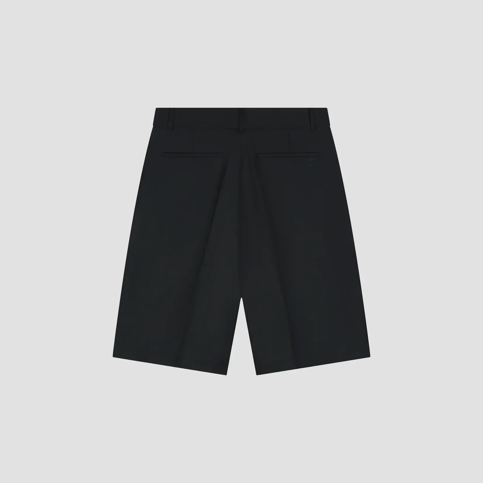 Olaf Hussein Olaf Tropical Wool Blend Tailored Shorts Black