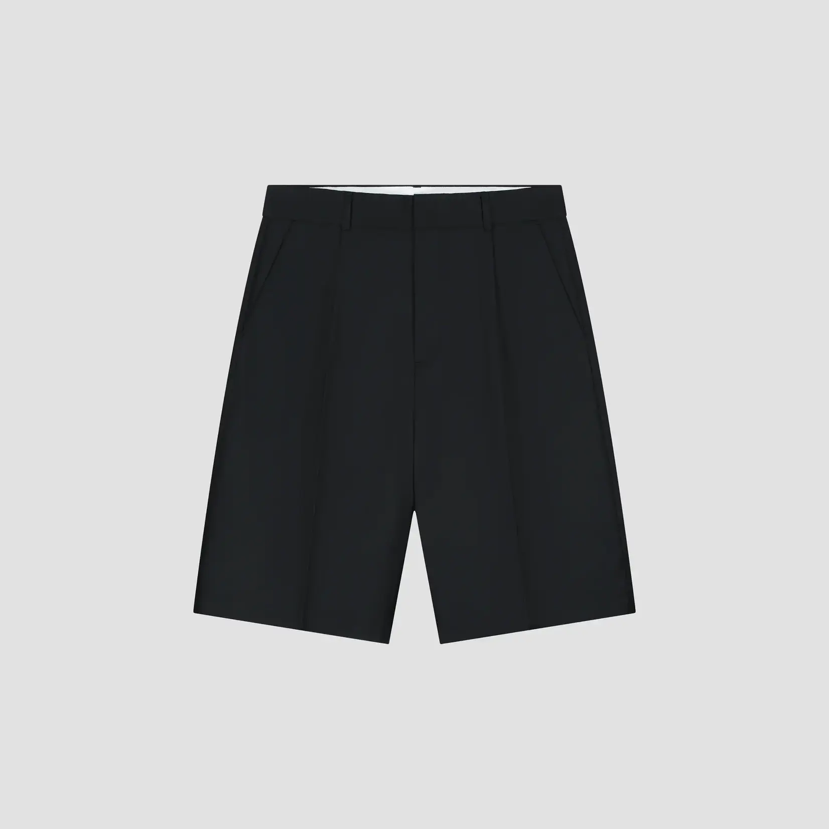 Olaf Hussein Olaf Tropical Wool Blend Tailored Shorts Black