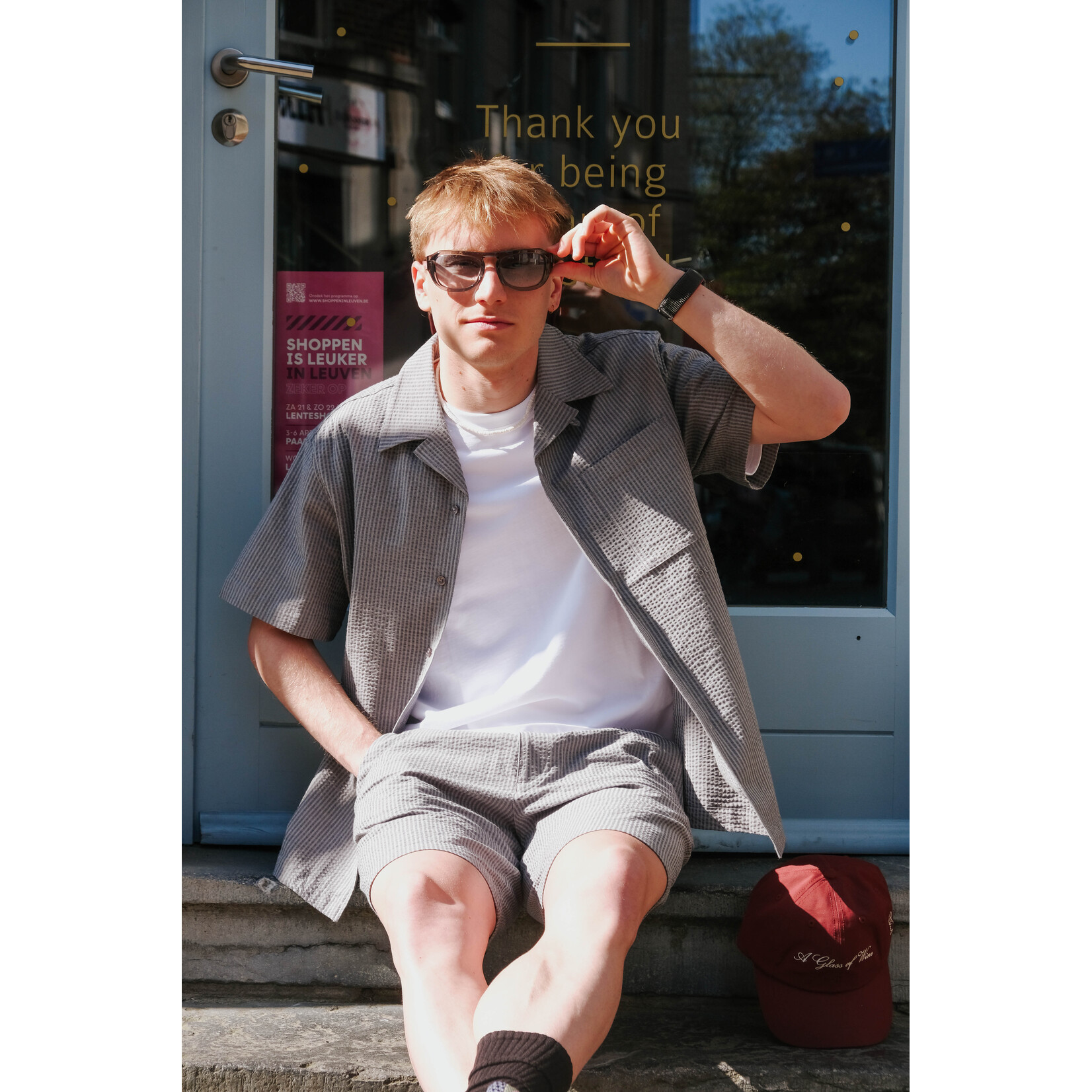 Olaf Hussein Olaf Seersucker Shorts Heather Grey