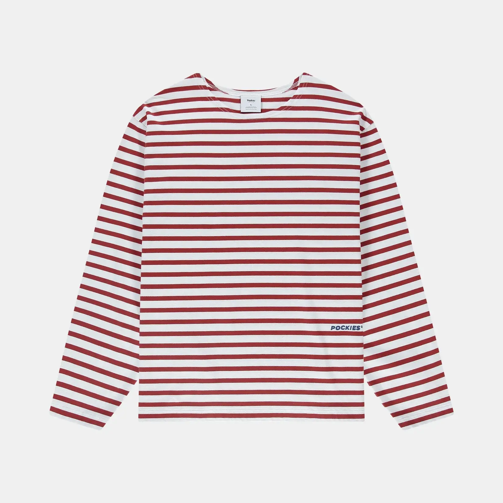 Pockies Underwear Pockies Oversized boat Neck LS Red Stripe