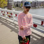 Pockies Underwear Pockies Oversized boat Neck LS Red Stripe