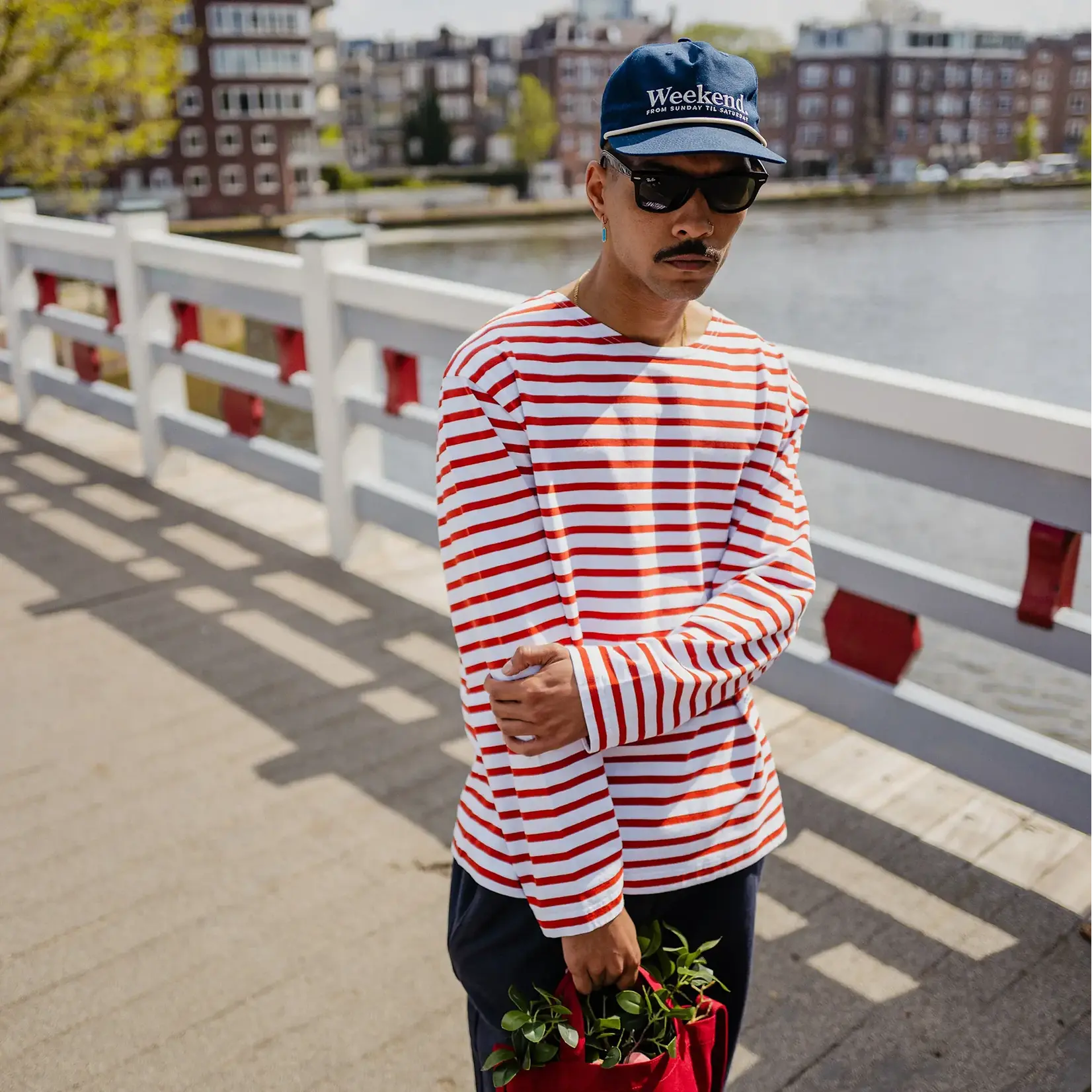 Pockies Underwear Pockies Oversized boat Neck LS Red Stripe