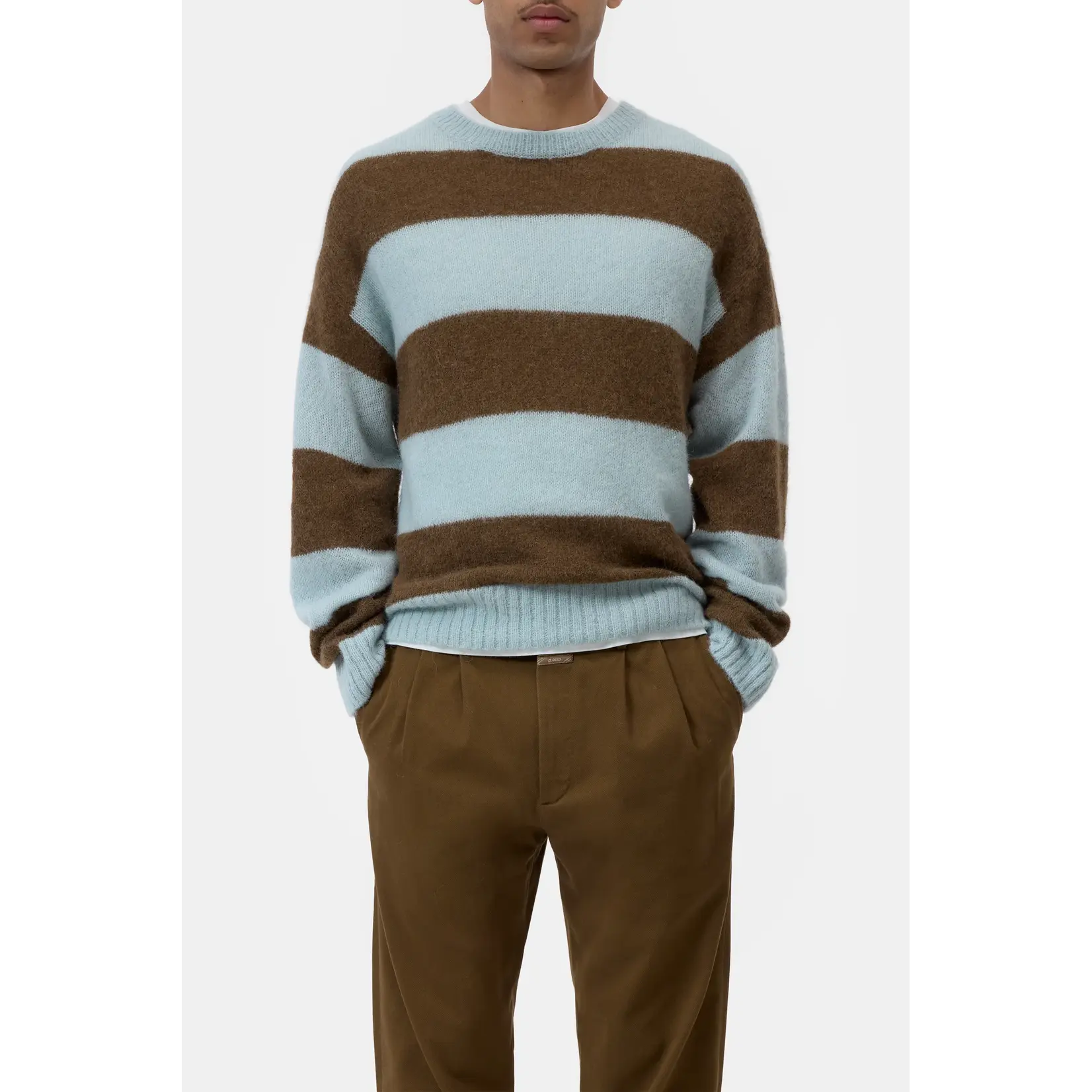 Closed Closed Block stripe crewneck drift blue