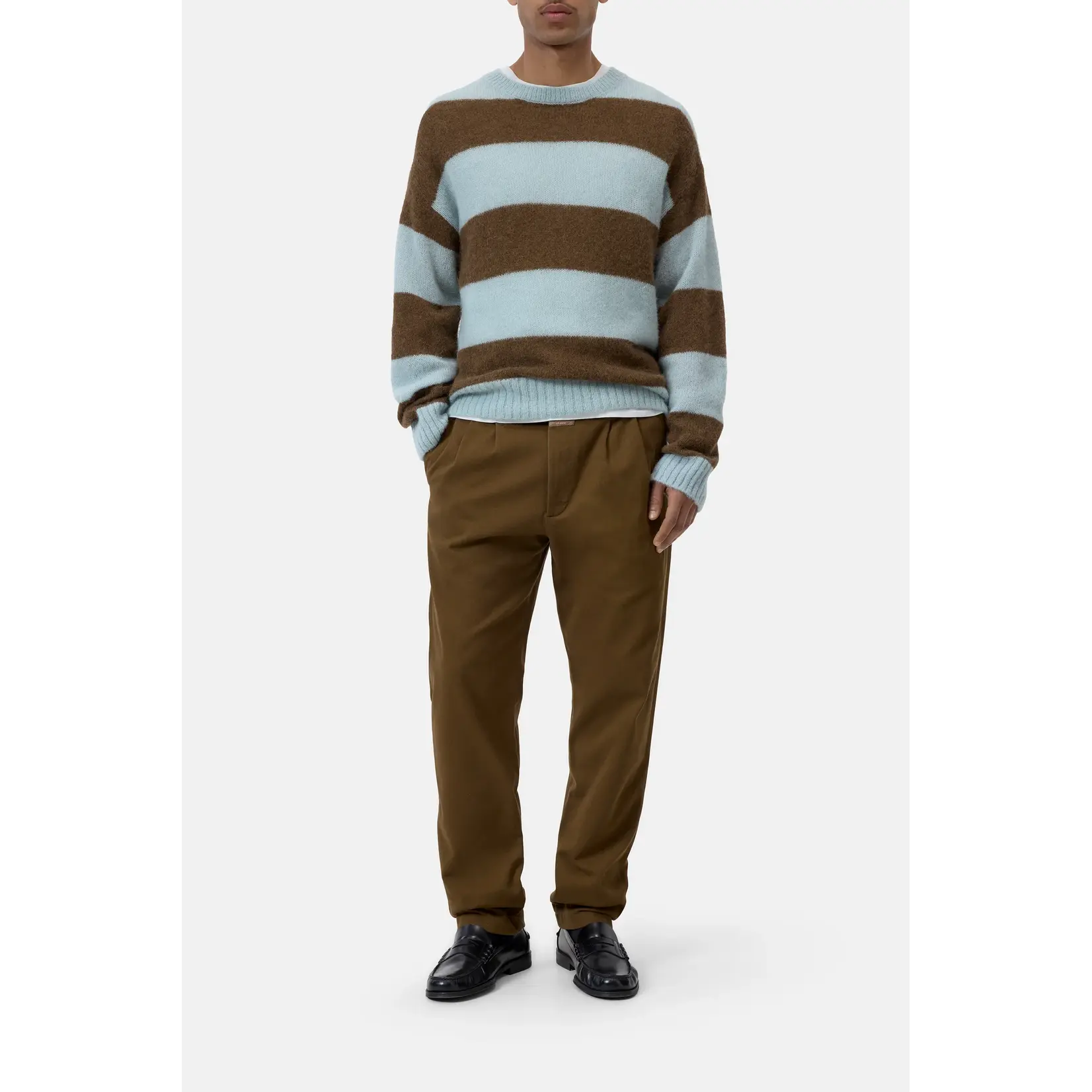 Closed Closed Block stripe crewneck drift blue