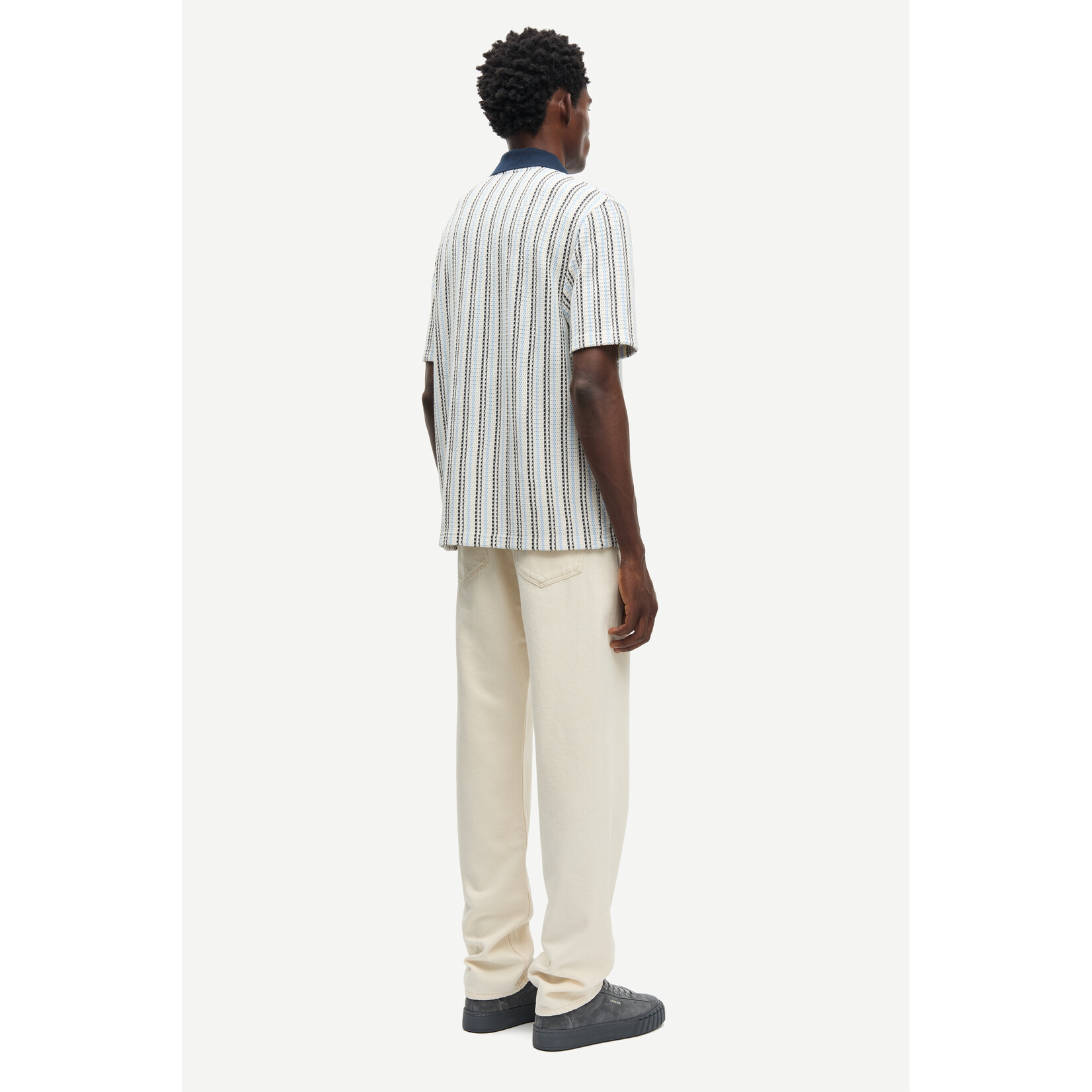 Samsoe & Samsoe Samsoe Samsoe Samac v-neck polo Blue stripe