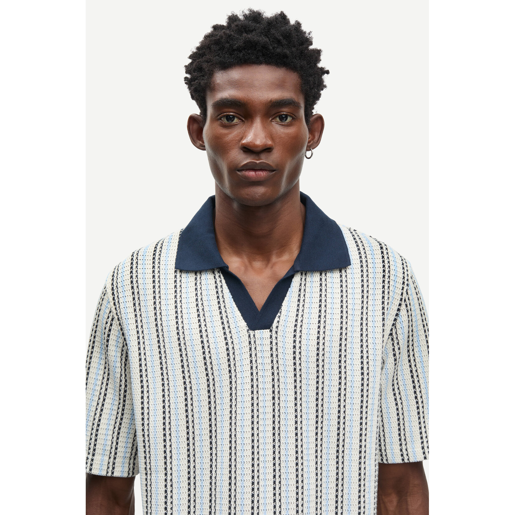 Samsoe & Samsoe Samsoe Samsoe Samac v-neck polo Blue stripe