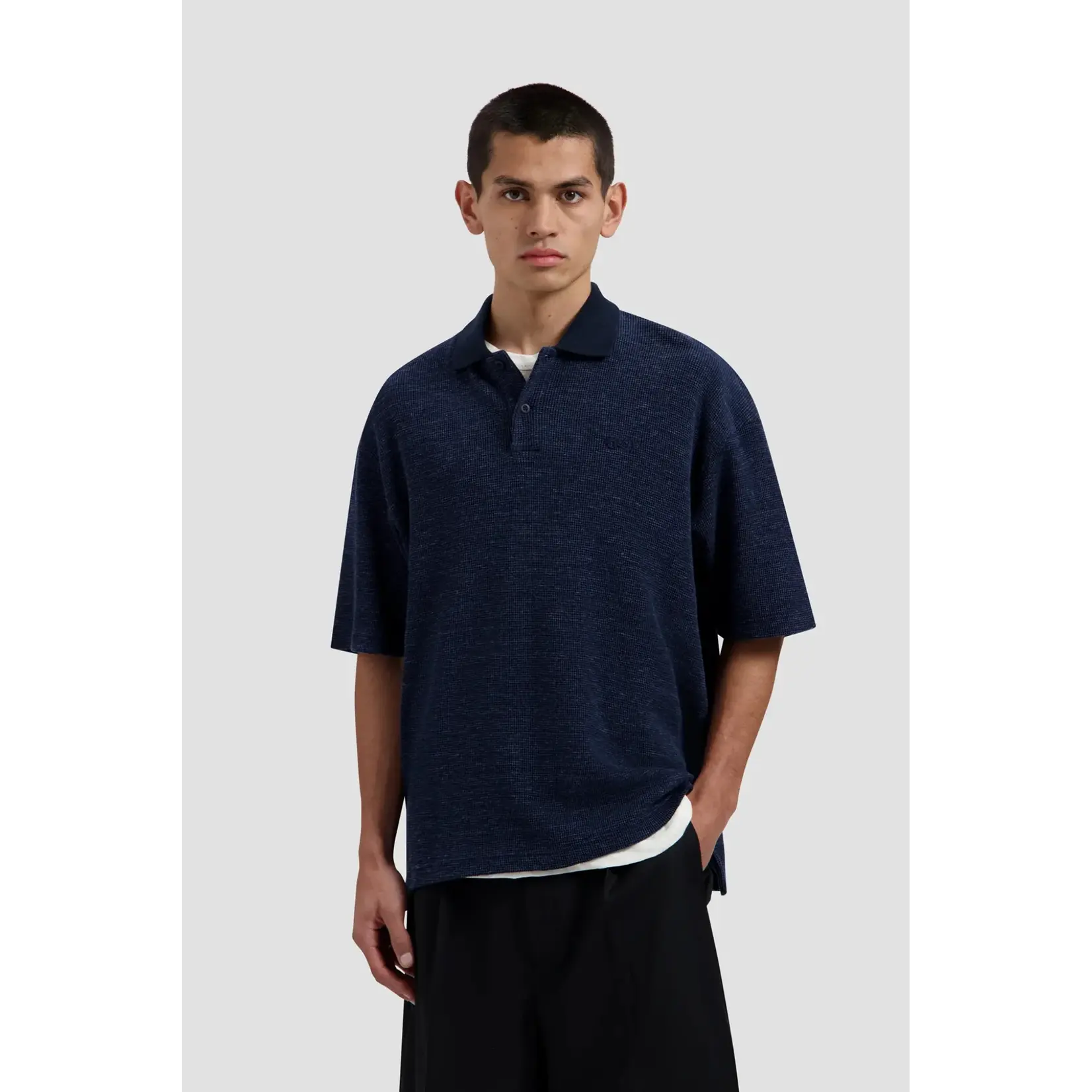 Olaf Hussein Olaf Signature Texture Polo Navy