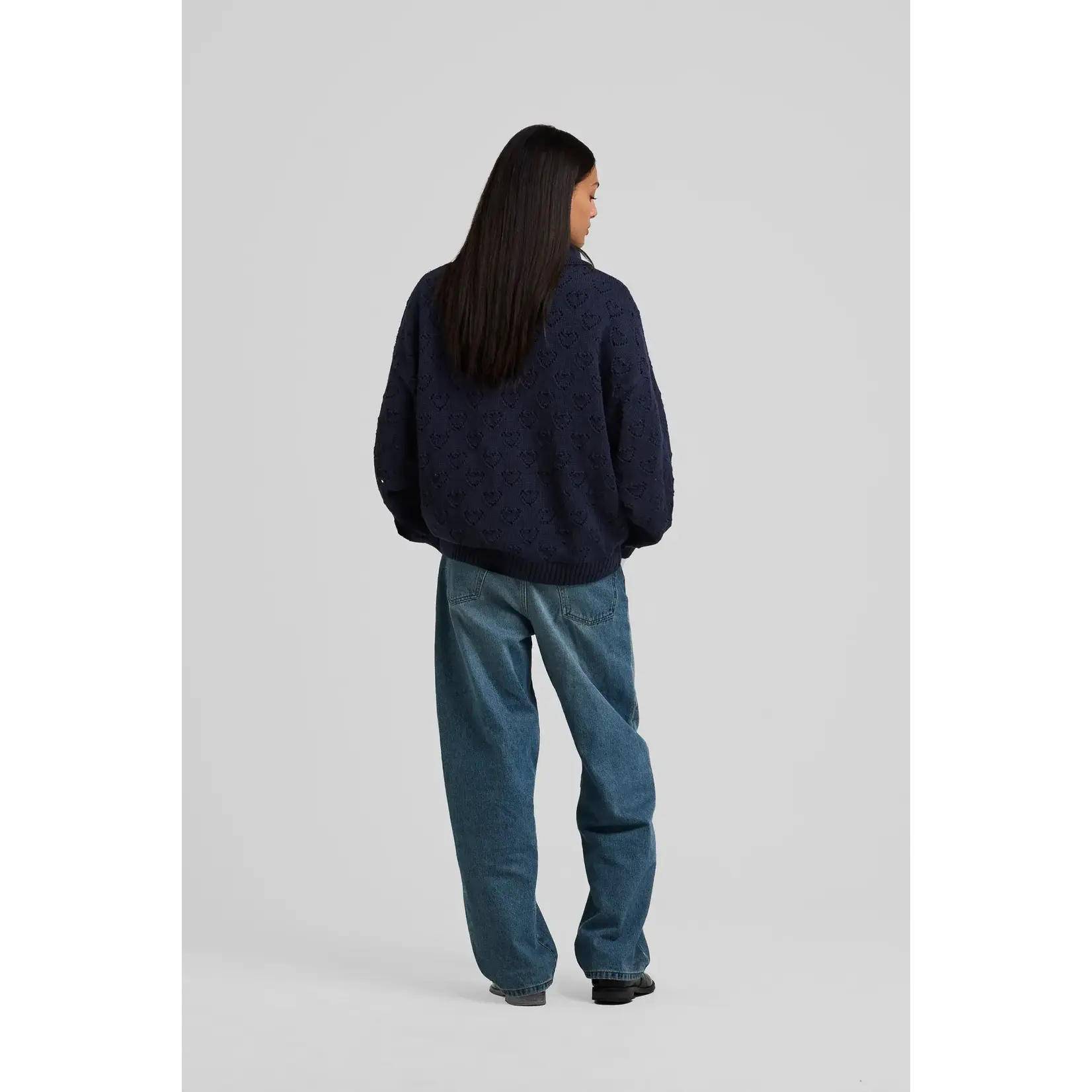 Arbor Antwerp Arbor Heart zip knit blue