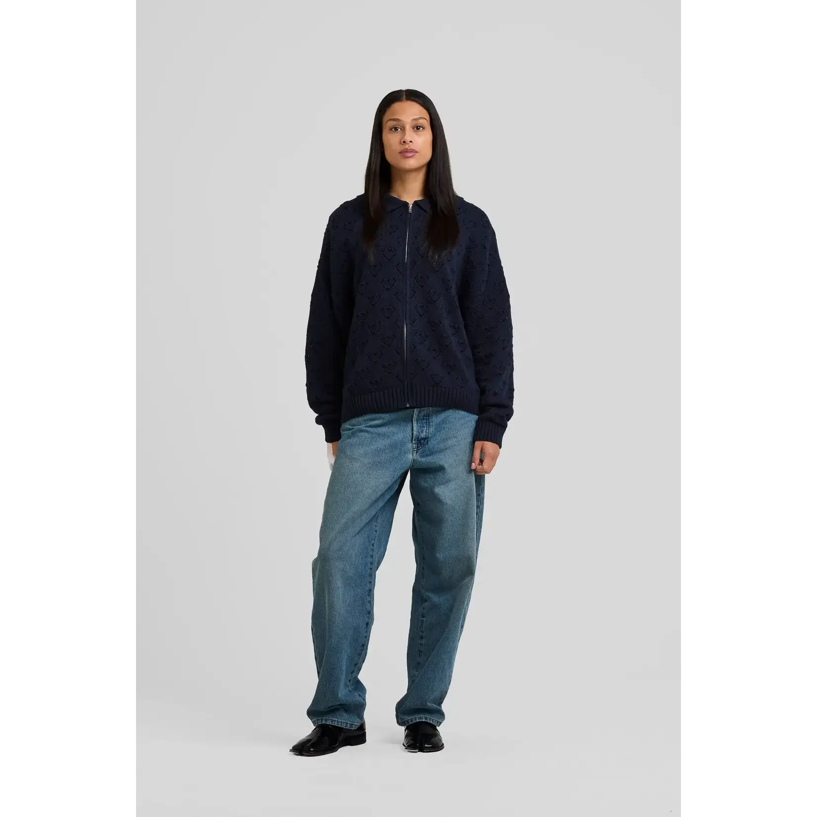 Arbor Antwerp Arbor Heart zip knit blue