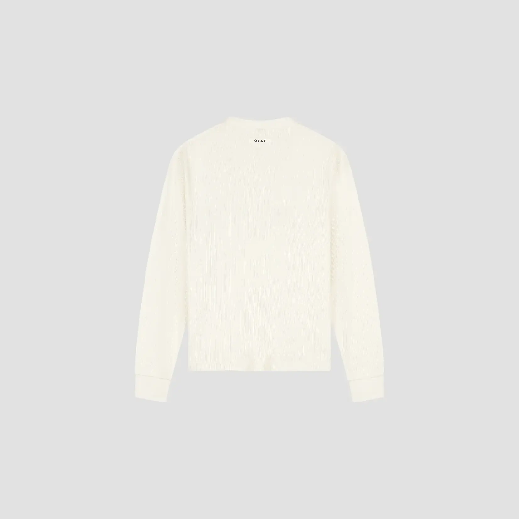 Olaf Hussein Olaf waffle Henley LS off white