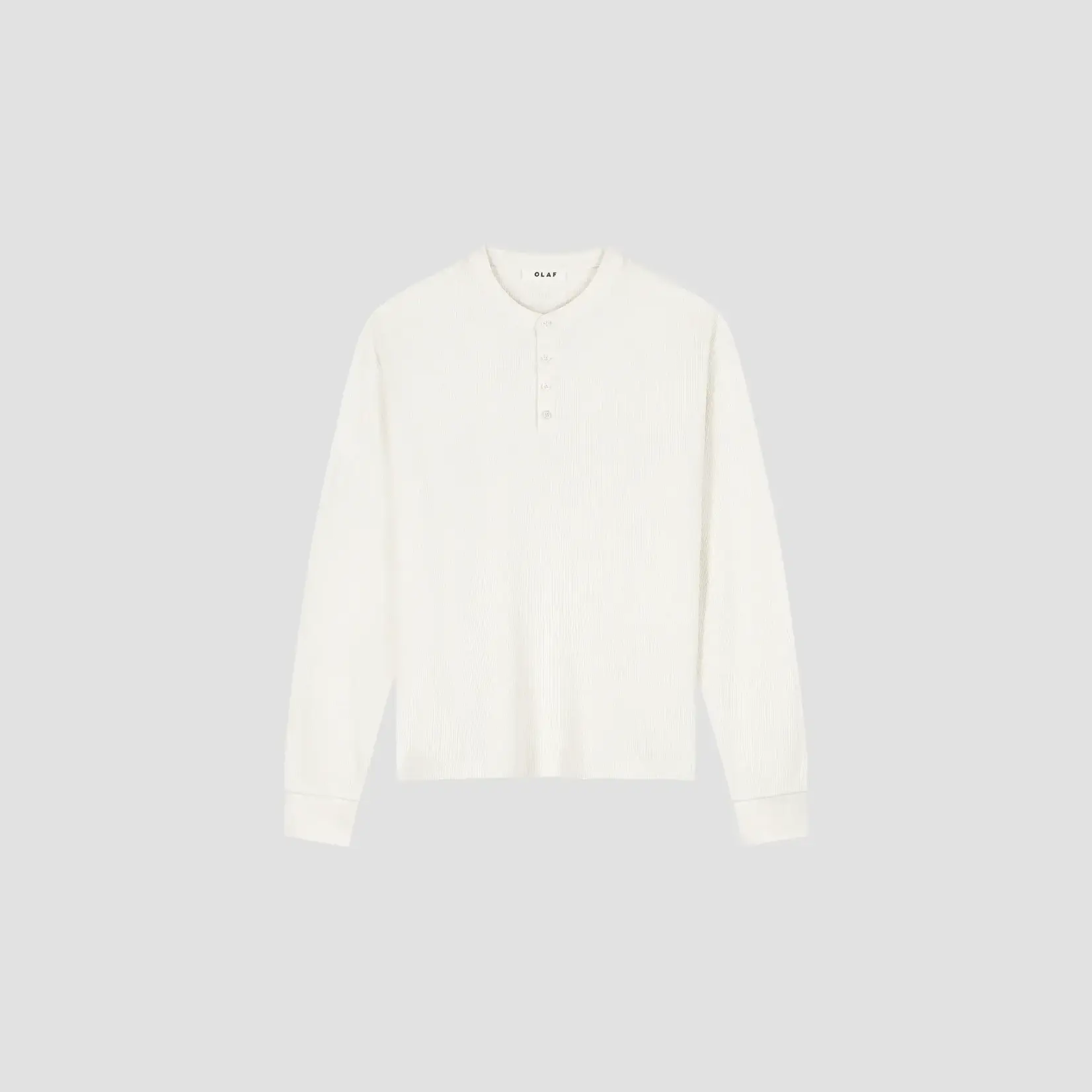 Olaf Hussein Olaf waffle Henley LS off white
