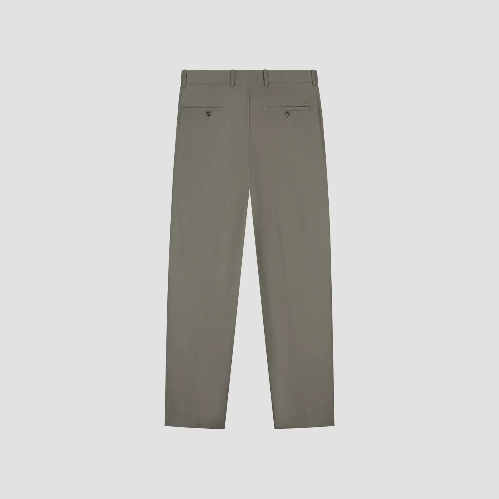 Olaf Hussein Olaf regular wool pleated pant chocolate chip